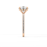 Round Pave Lab Grown Diamond Engagement Ring