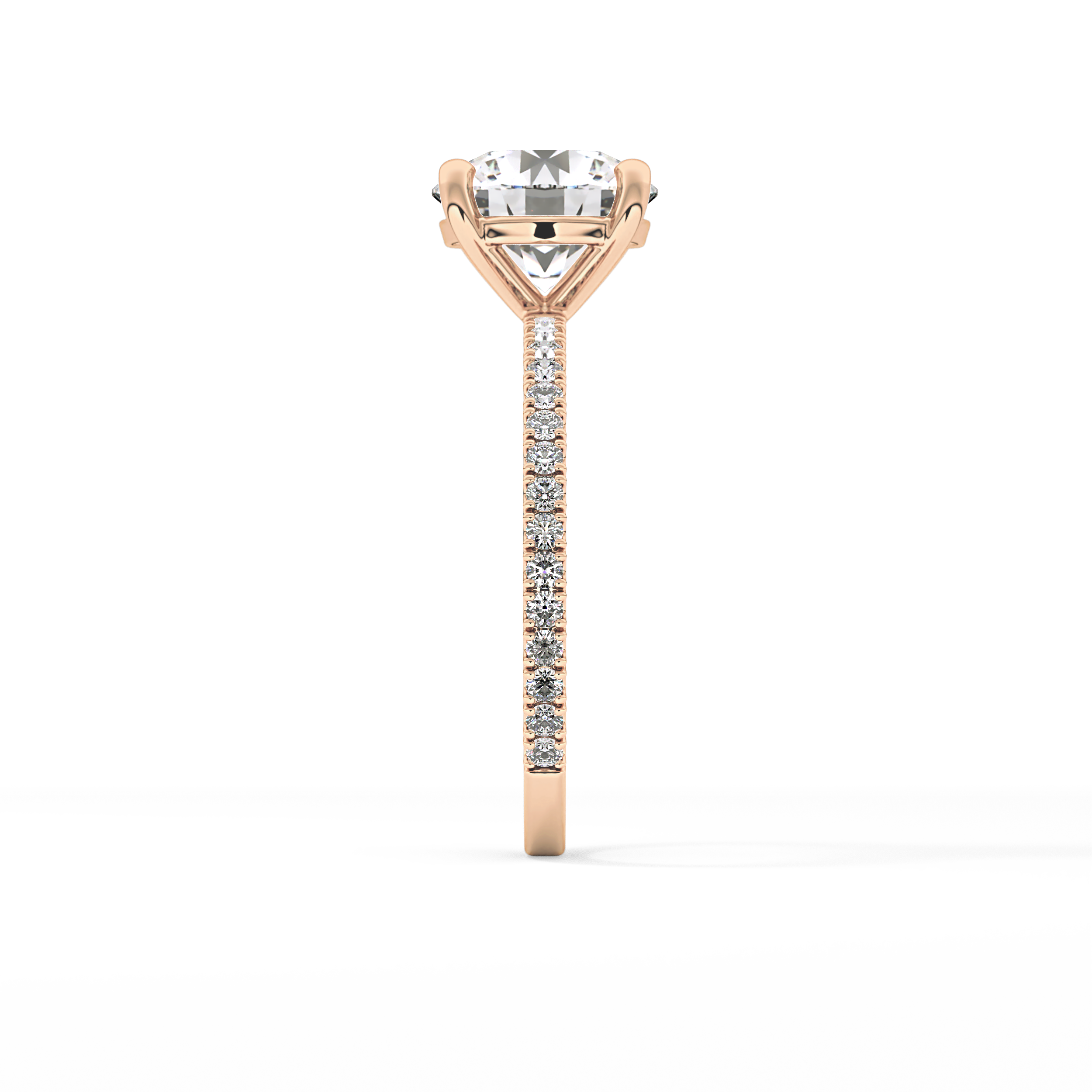 Round Pave Lab Grown Diamond Engagement Ring