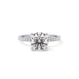 Round Pave Lab Grown Diamond Engagement Ring