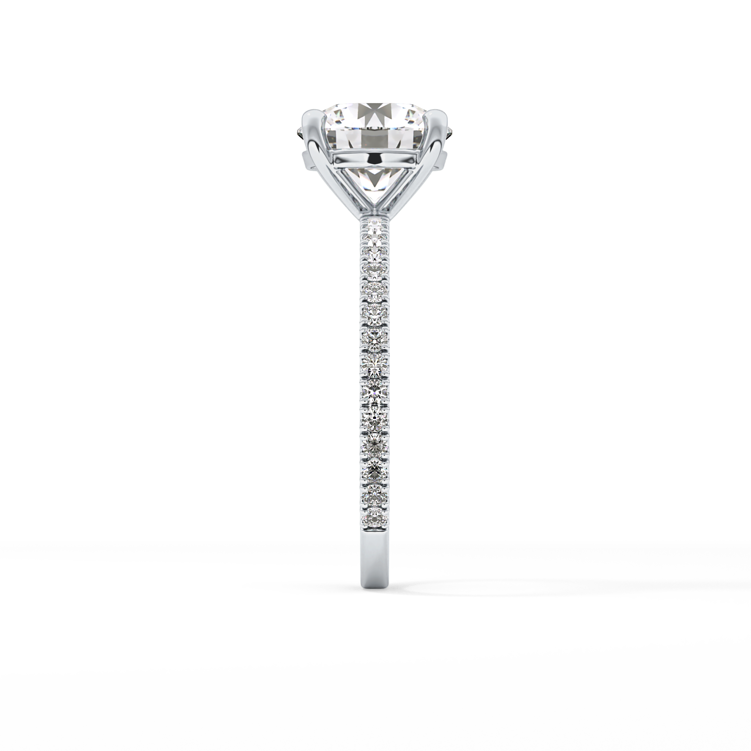 Round Pave Lab Grown Diamond Engagement Ring