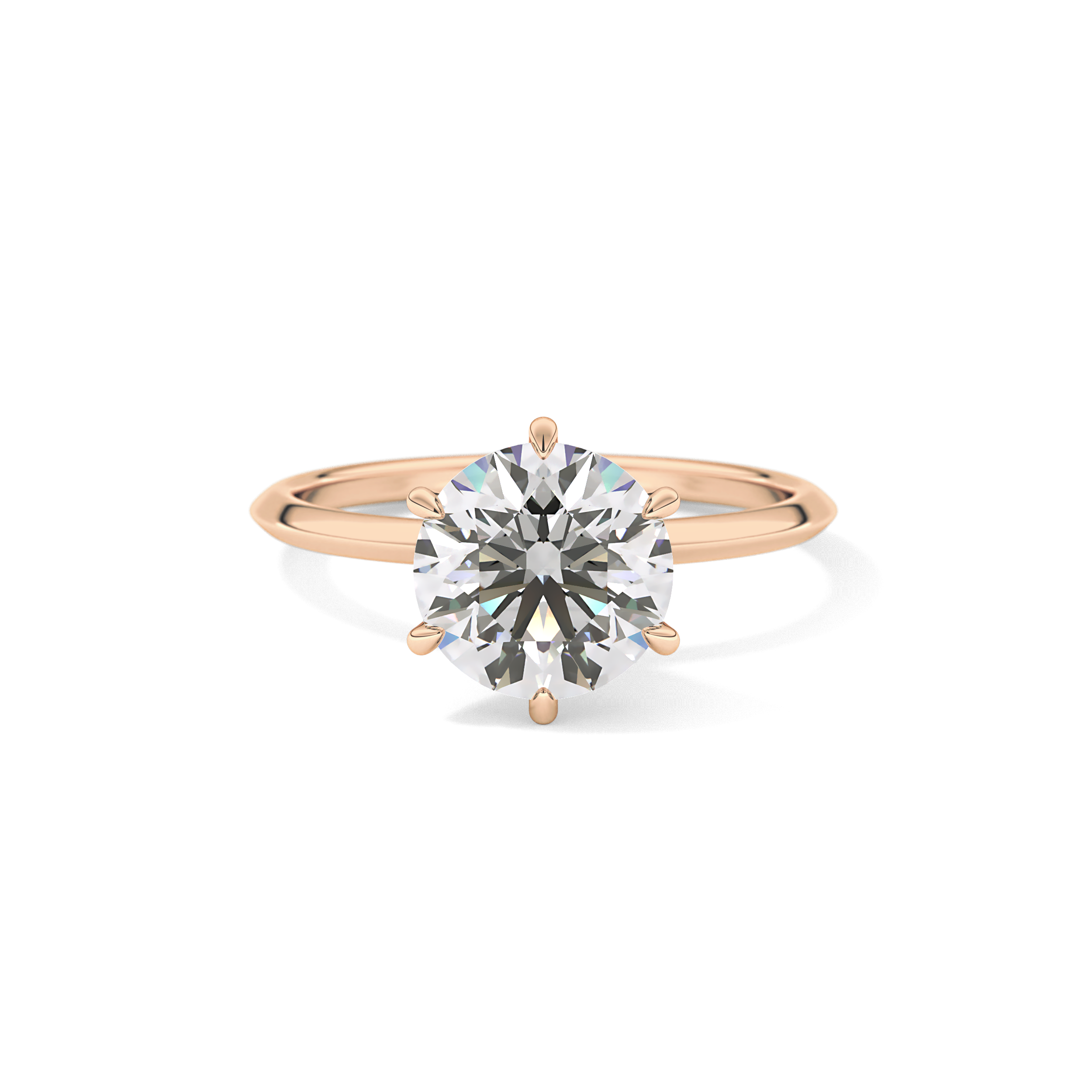 Round Solitaire Lab Grown Diamond Engagement Ring