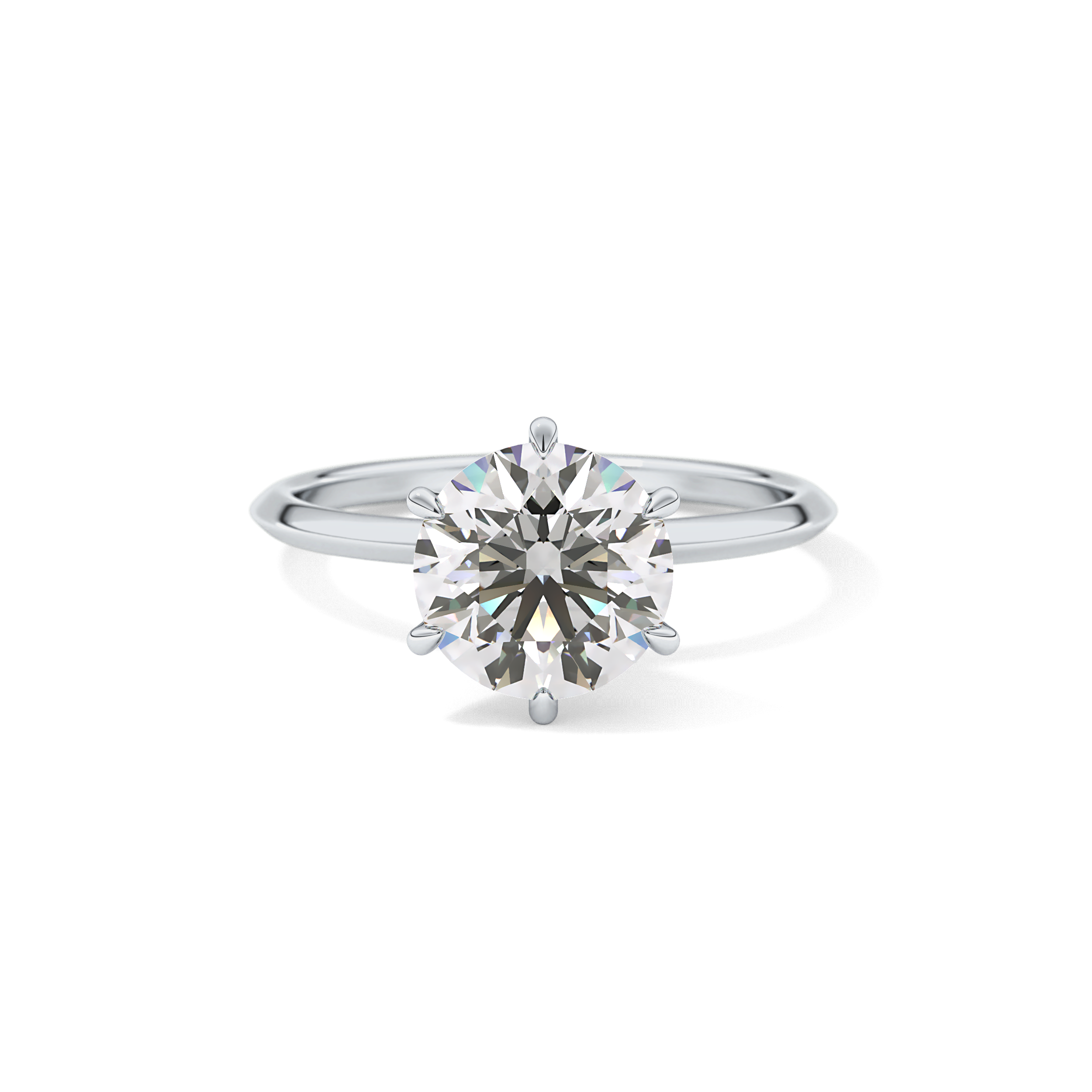 Round Solitaire Lab Grown Diamond Engagement Ring