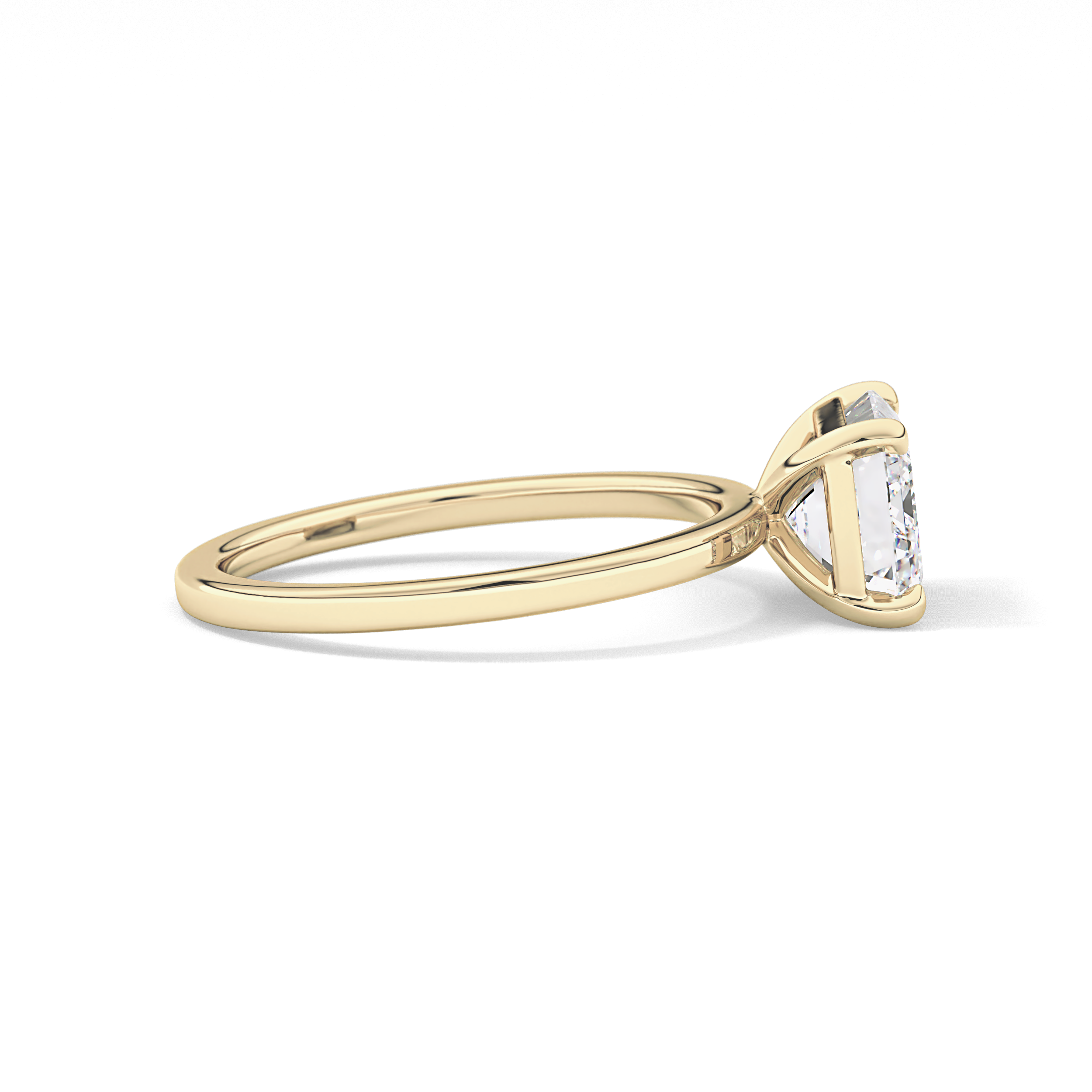 East West Emerald Solitaire Lab Grown Diamond Engagement Ring