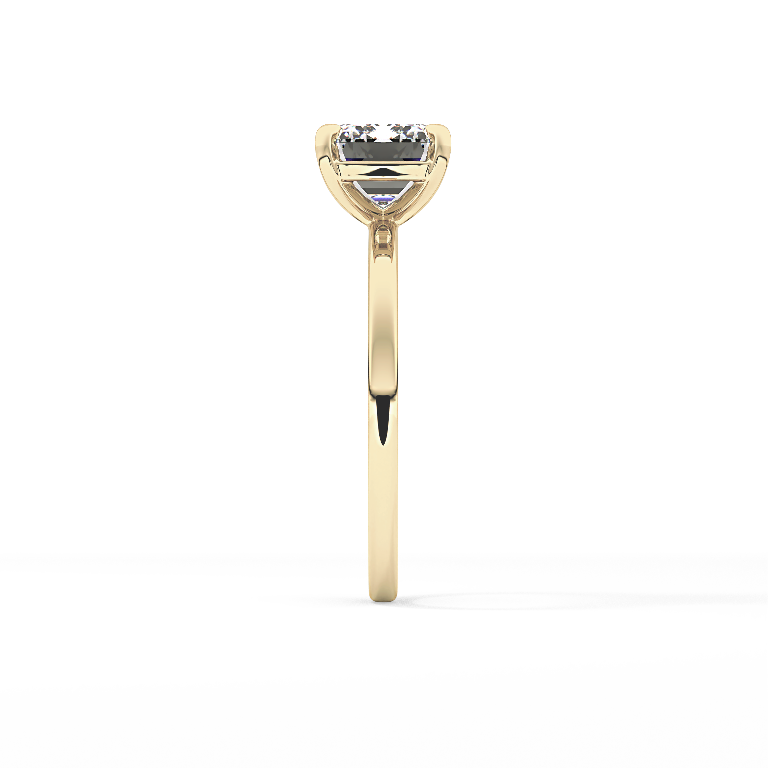 East West Emerald Solitaire Lab Grown Diamond Engagement Ring