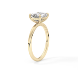 East West Emerald Solitaire Lab Grown Diamond Engagement Ring