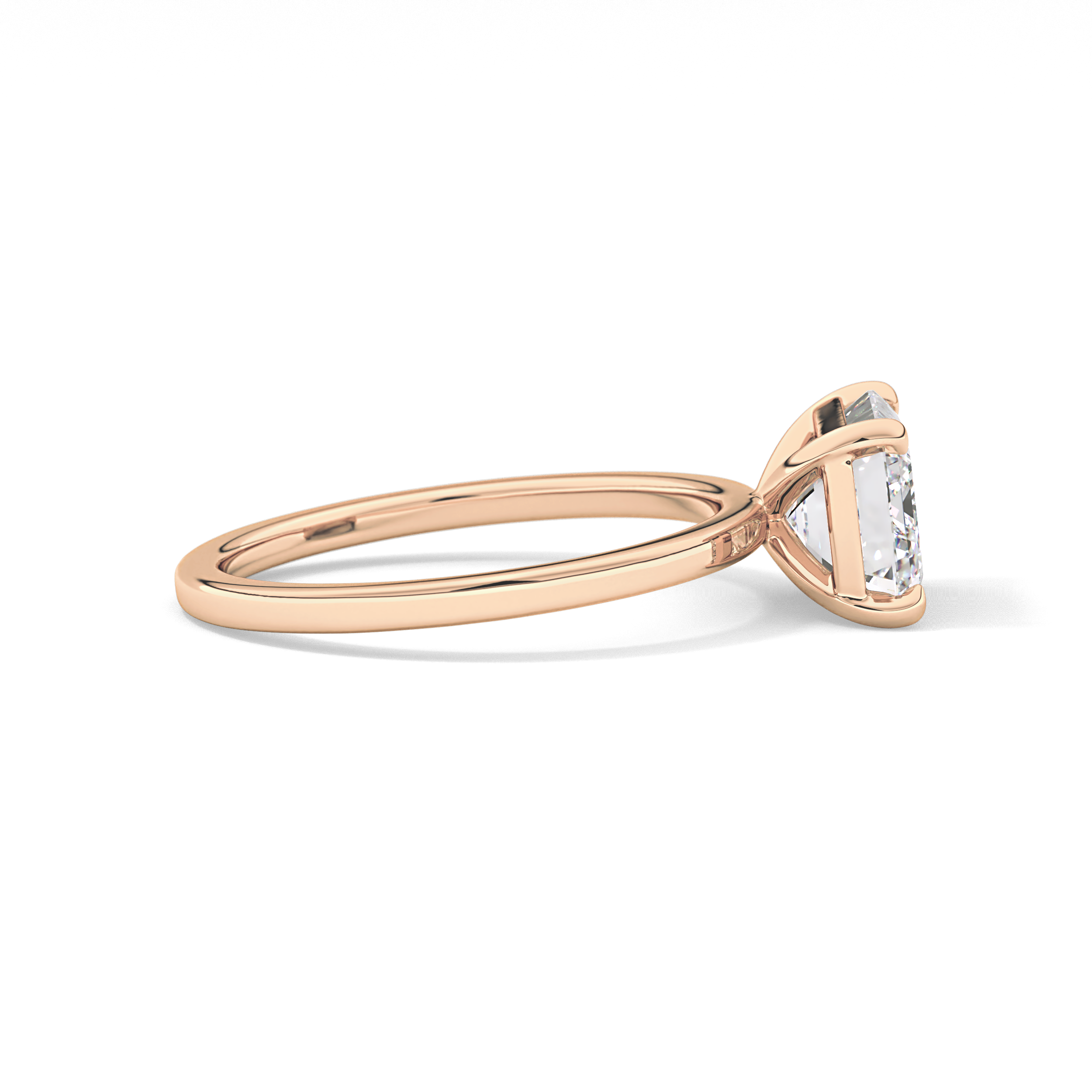 East West Emerald Solitaire Lab Grown Diamond Engagement Ring
