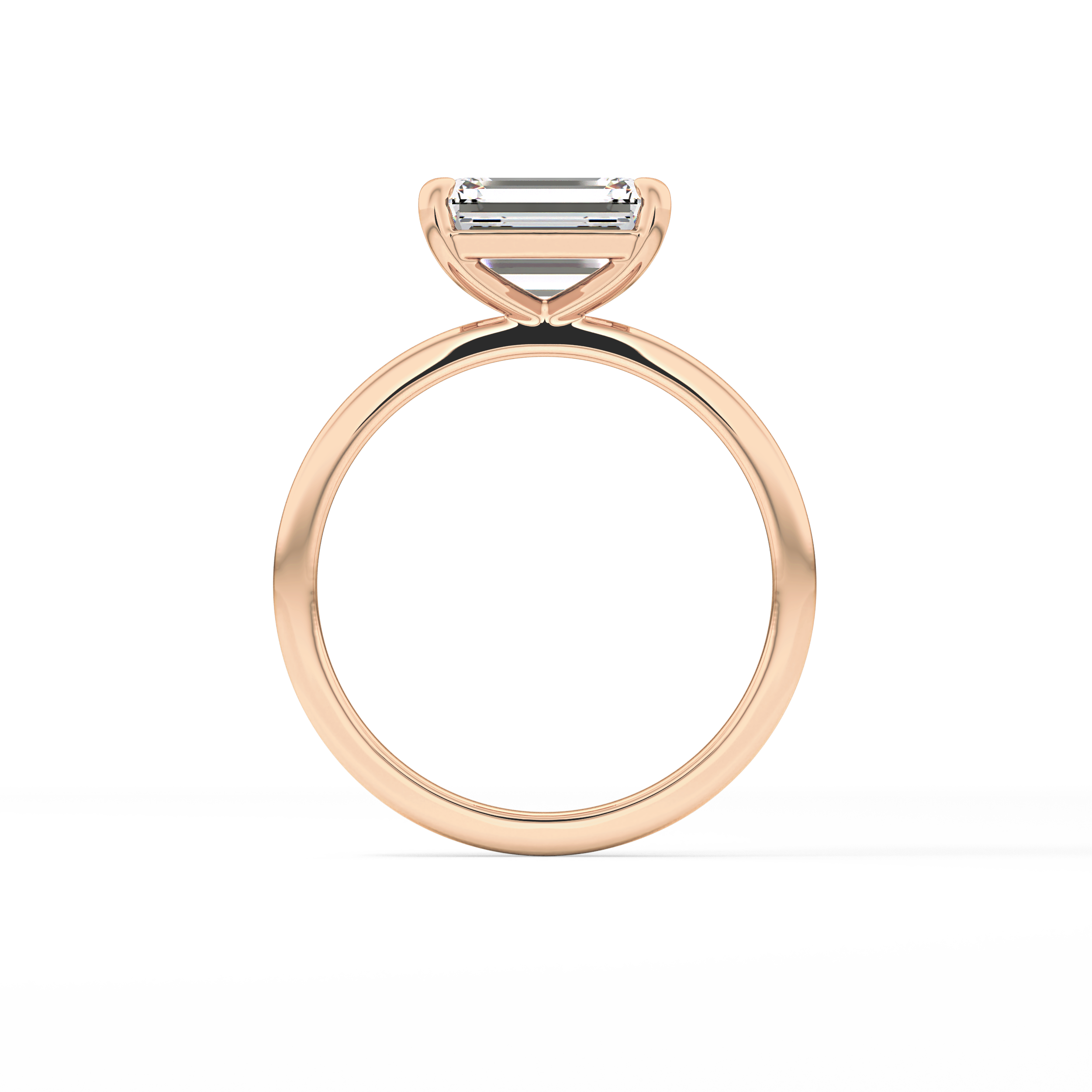 East West Emerald Solitaire Lab Grown Diamond Engagement Ring