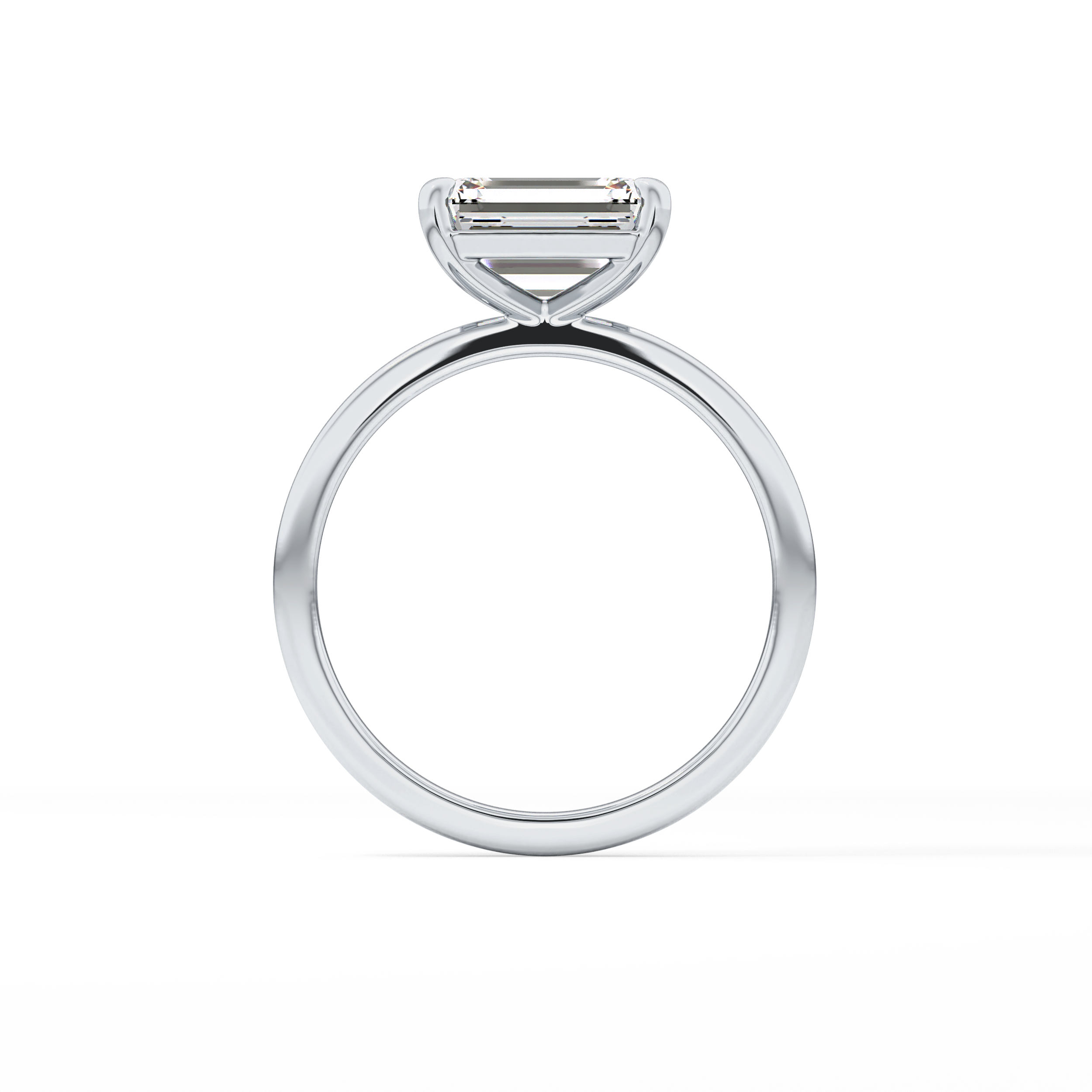 East West Emerald Solitaire Lab Grown Diamond Engagement Ring