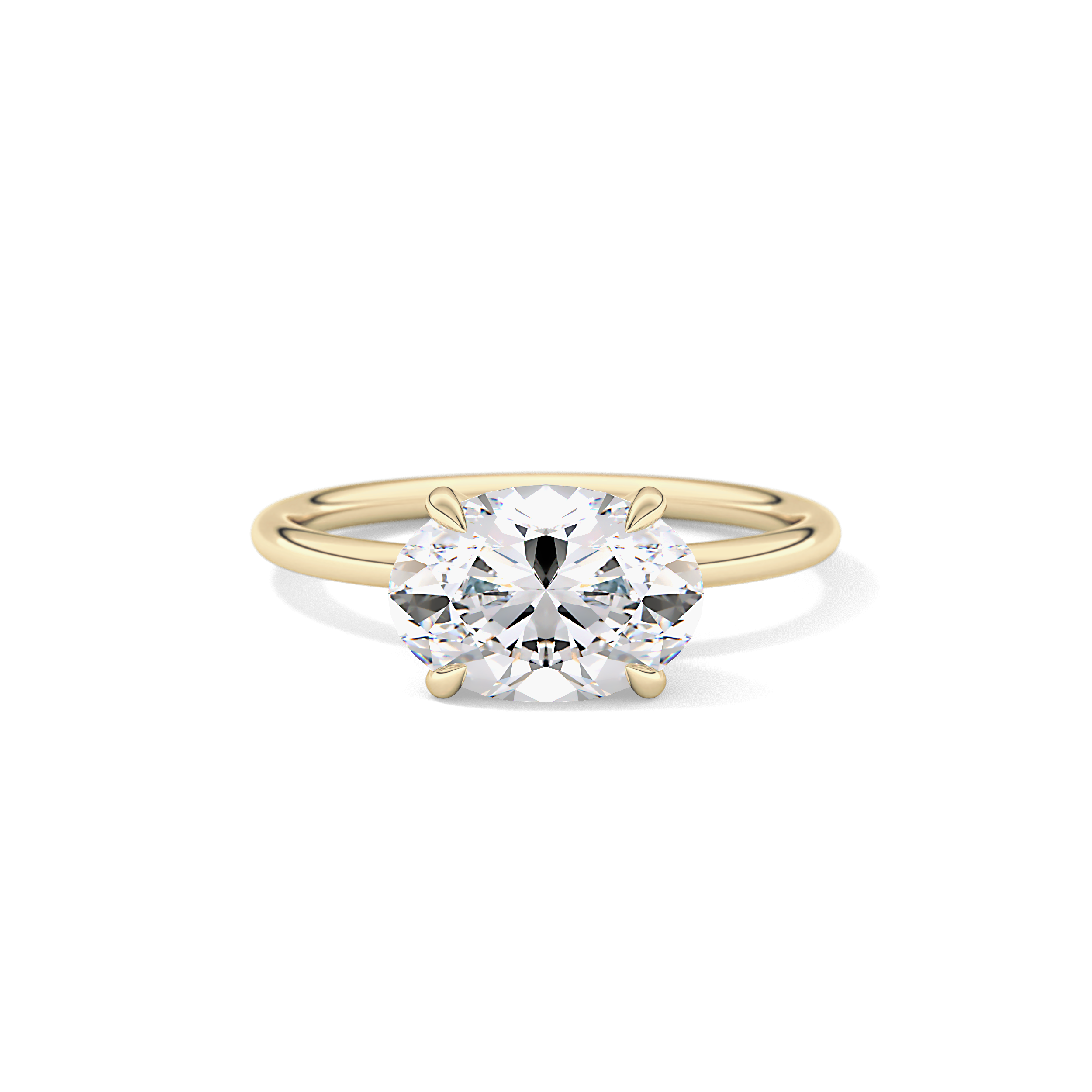 East West Oval Solitaire Lab Grown Diamond Engagement Ring