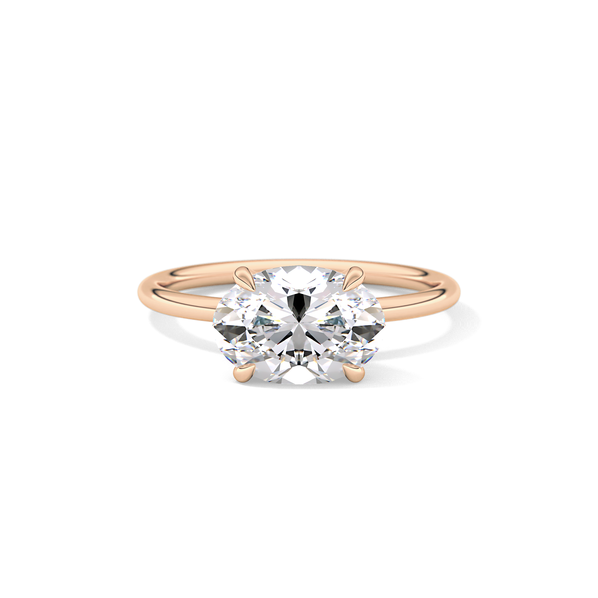 East West Oval Solitaire Lab Grown Diamond Engagement Ring