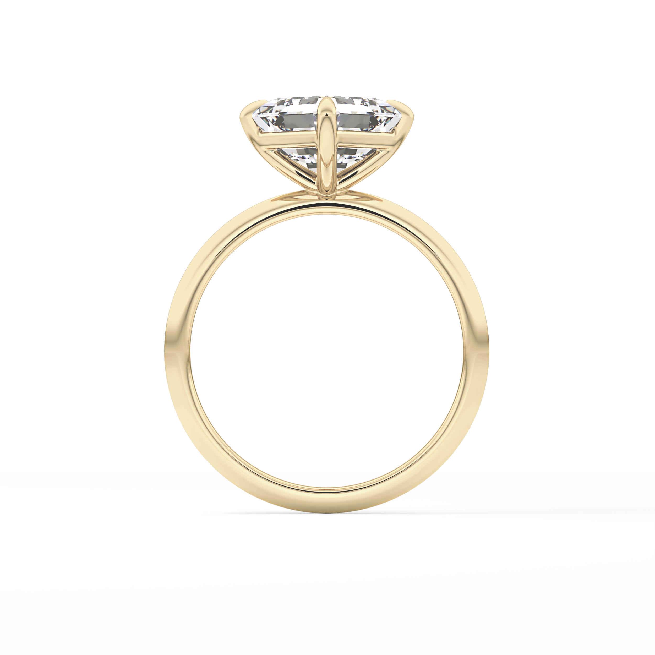 East West Asscher Solitaire Lab Grown Diamond Engagement Ring