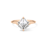 East West Asscher Solitaire Lab Grown Diamond Engagement Ring