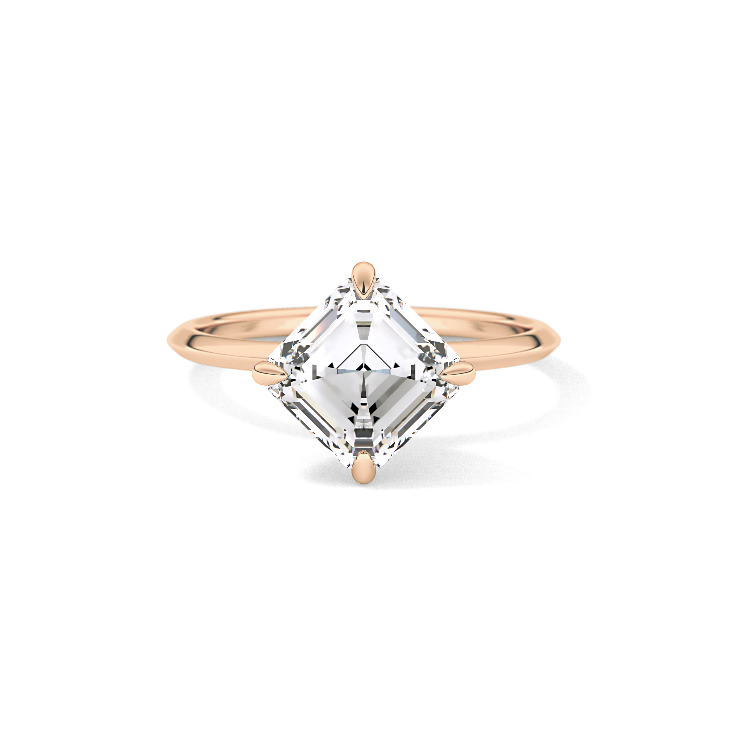 East West Asscher Solitaire Lab Grown Diamond Engagement Ring