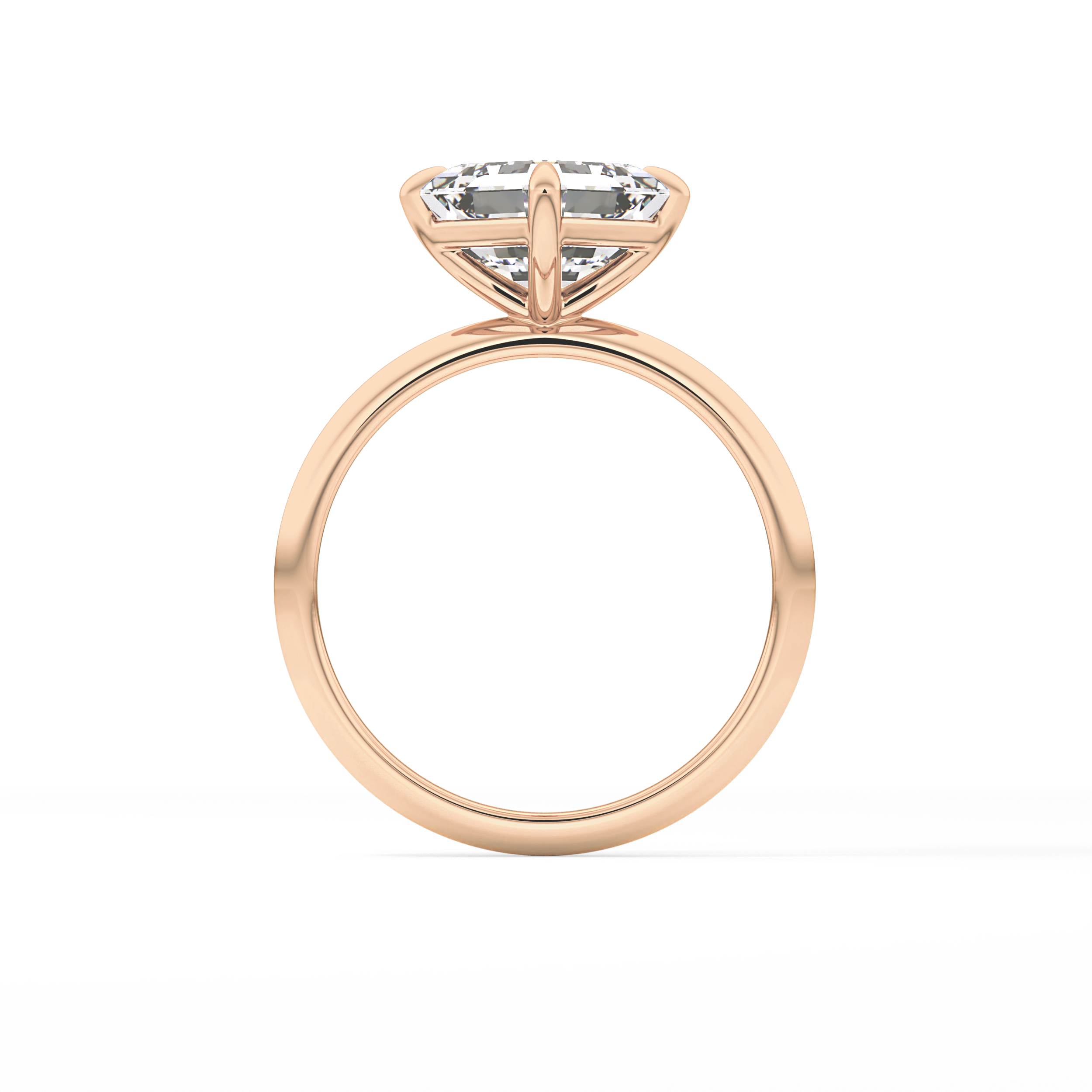 East West Asscher Solitaire Lab Grown Diamond Engagement Ring