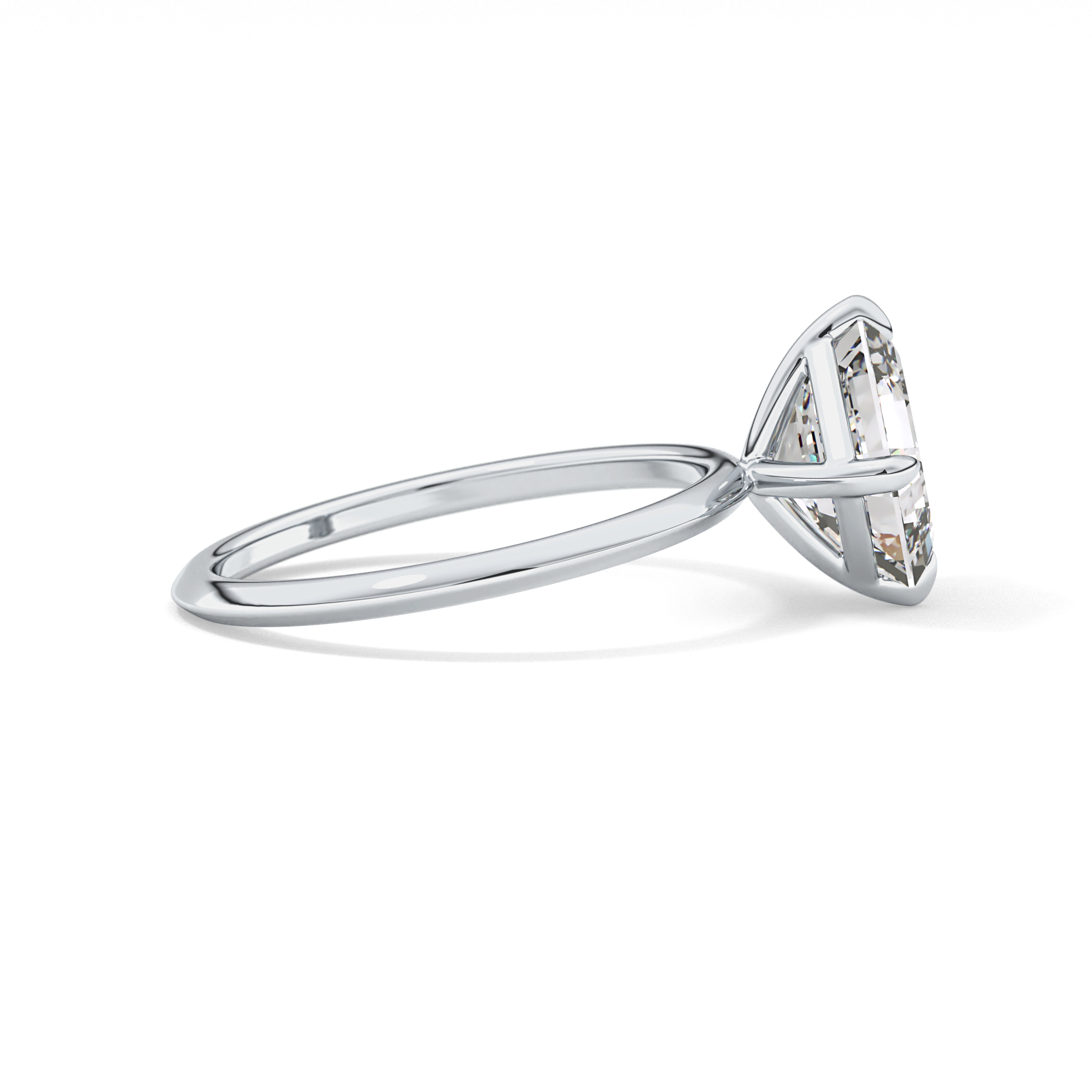 East West Asscher Solitaire Lab Grown Diamond Engagement Ring