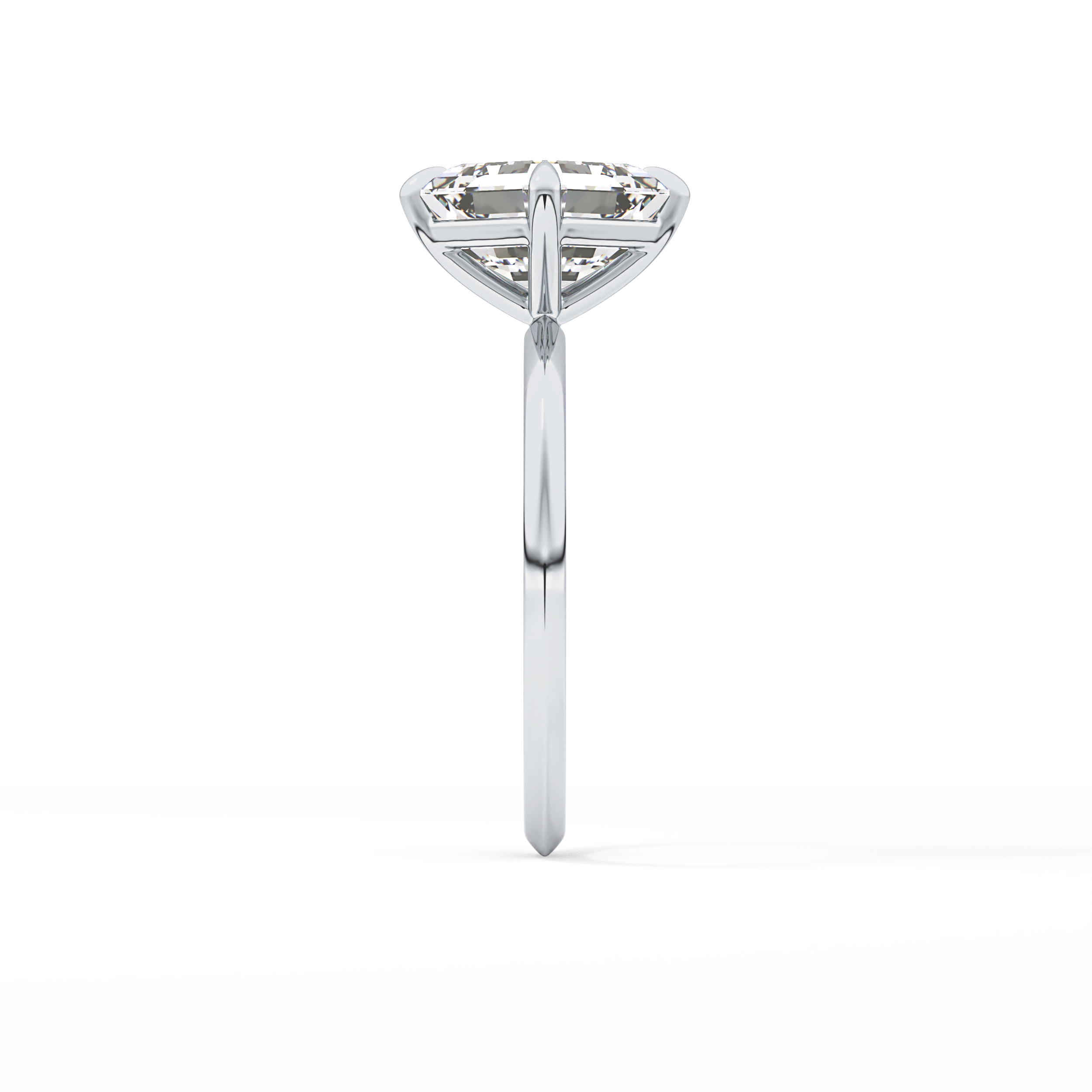 East West Asscher Solitaire Lab Grown Diamond Engagement Ring