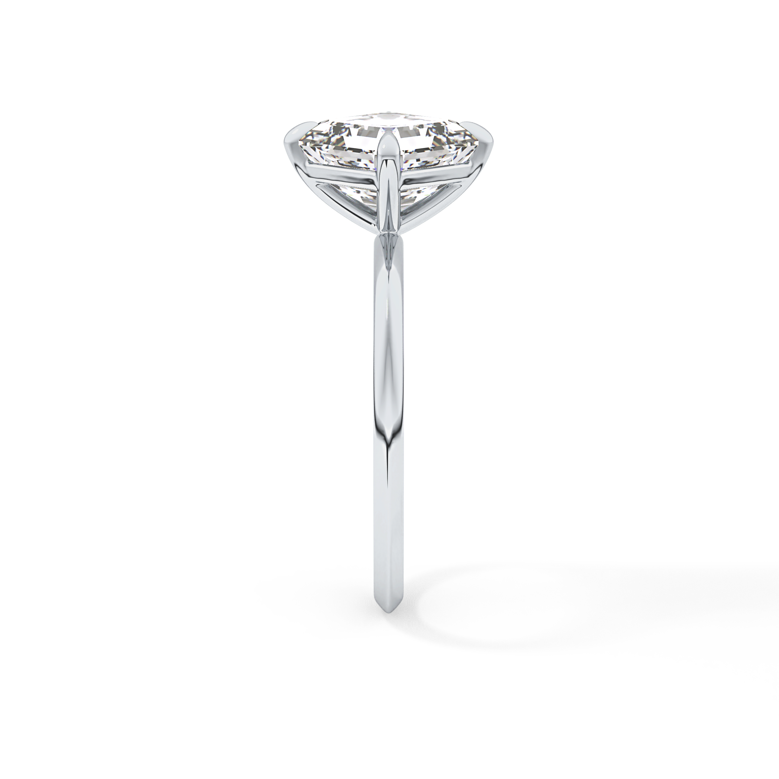 East West Asscher Solitaire Lab Grown Diamond Engagement Ring