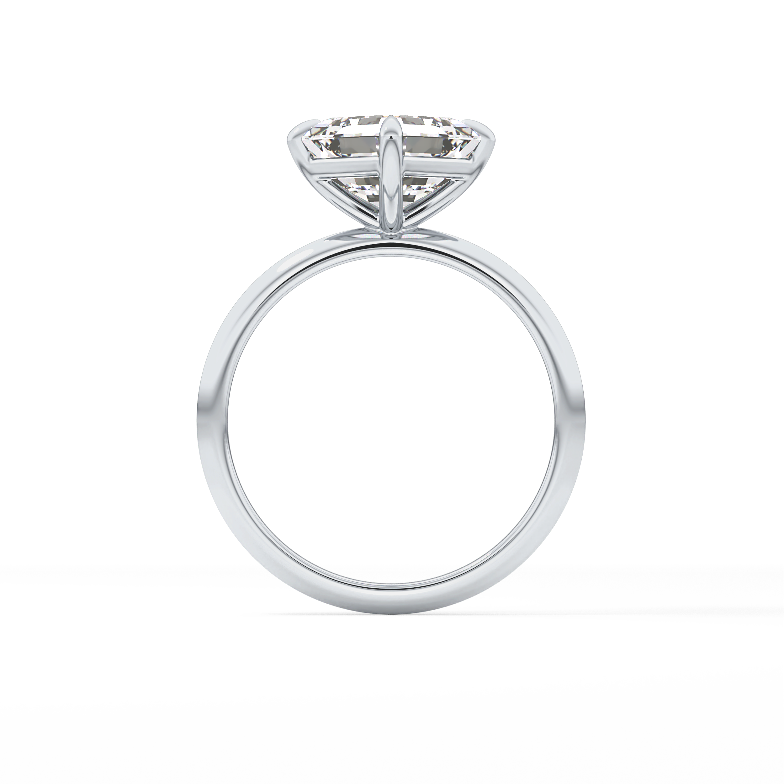 East West Asscher Solitaire Lab Grown Diamond Engagement Ring