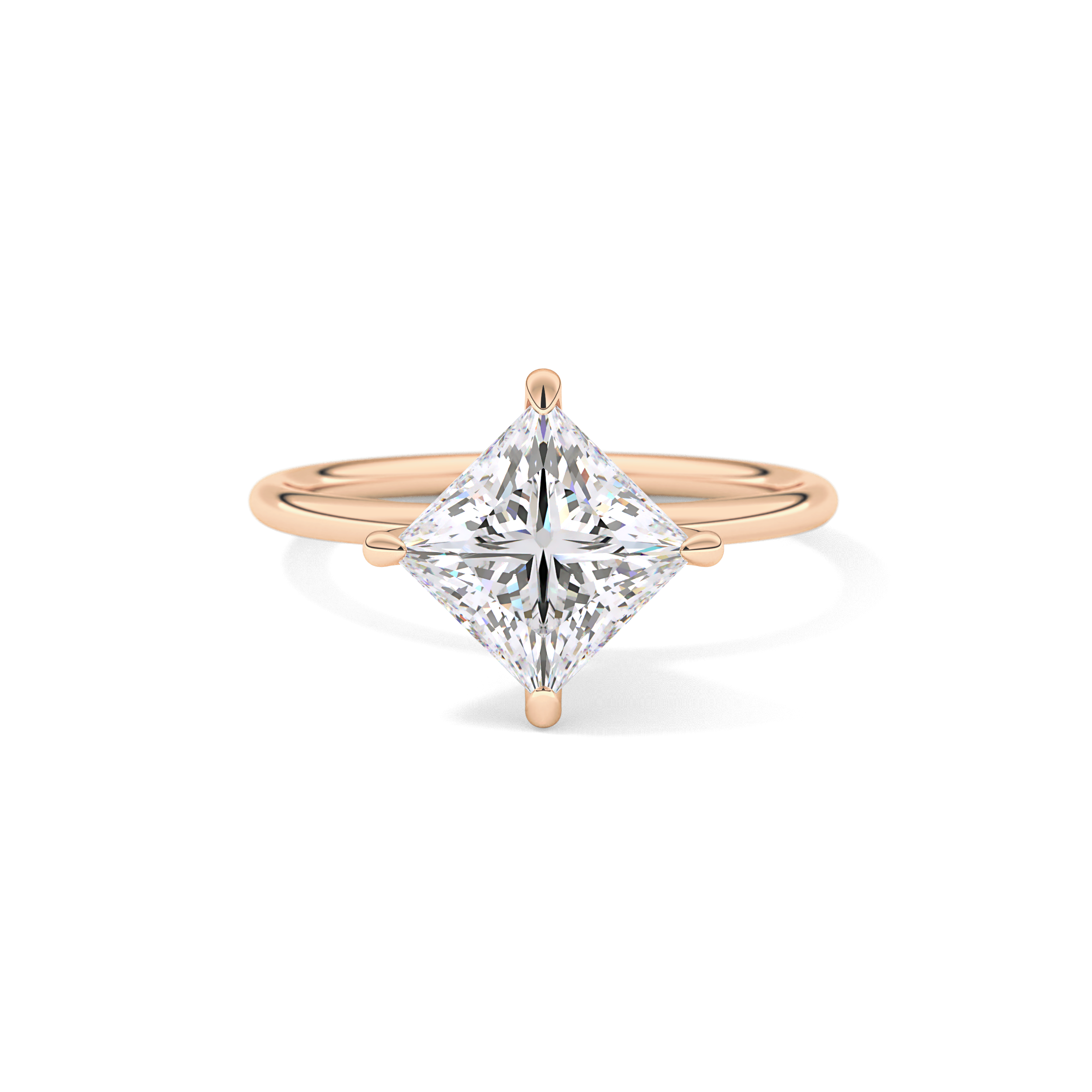 East West Princess Solitaire Lab Grown Diamond Engagement Ring