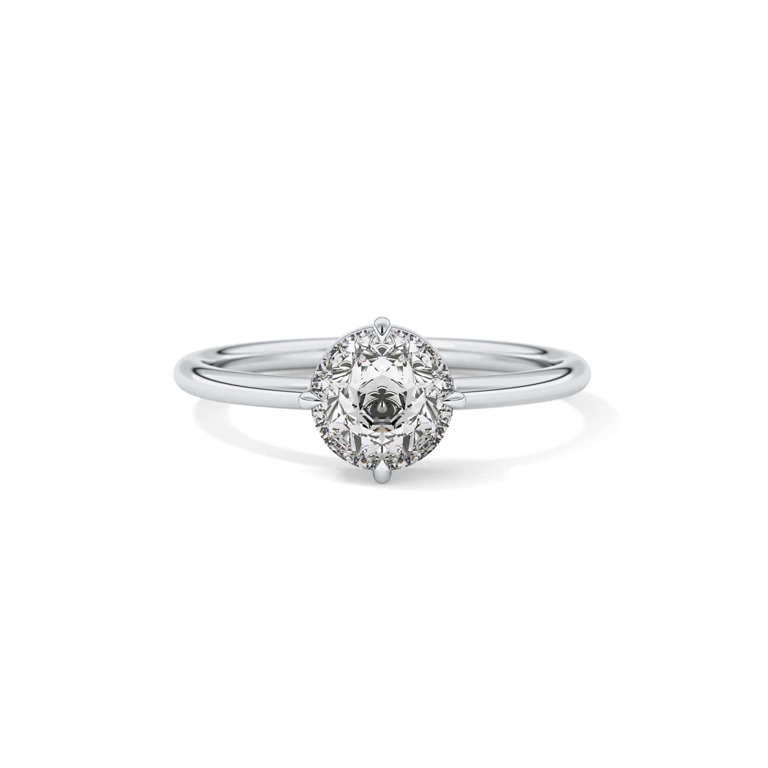 Round Solitaire Lab Grown Diamond Engagement Ring