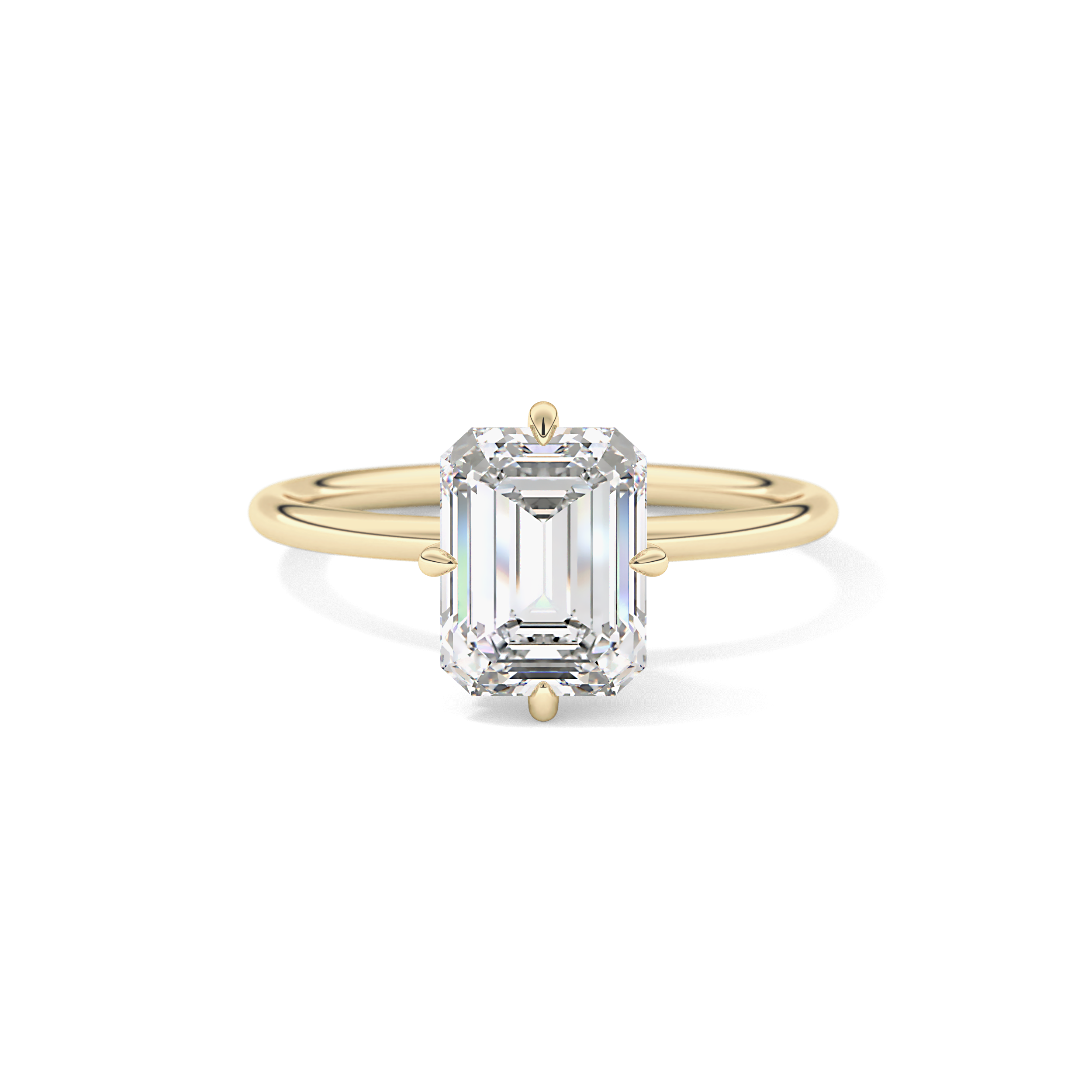 Emerald Solitaire Lab Grown Diamond Engagement Ring