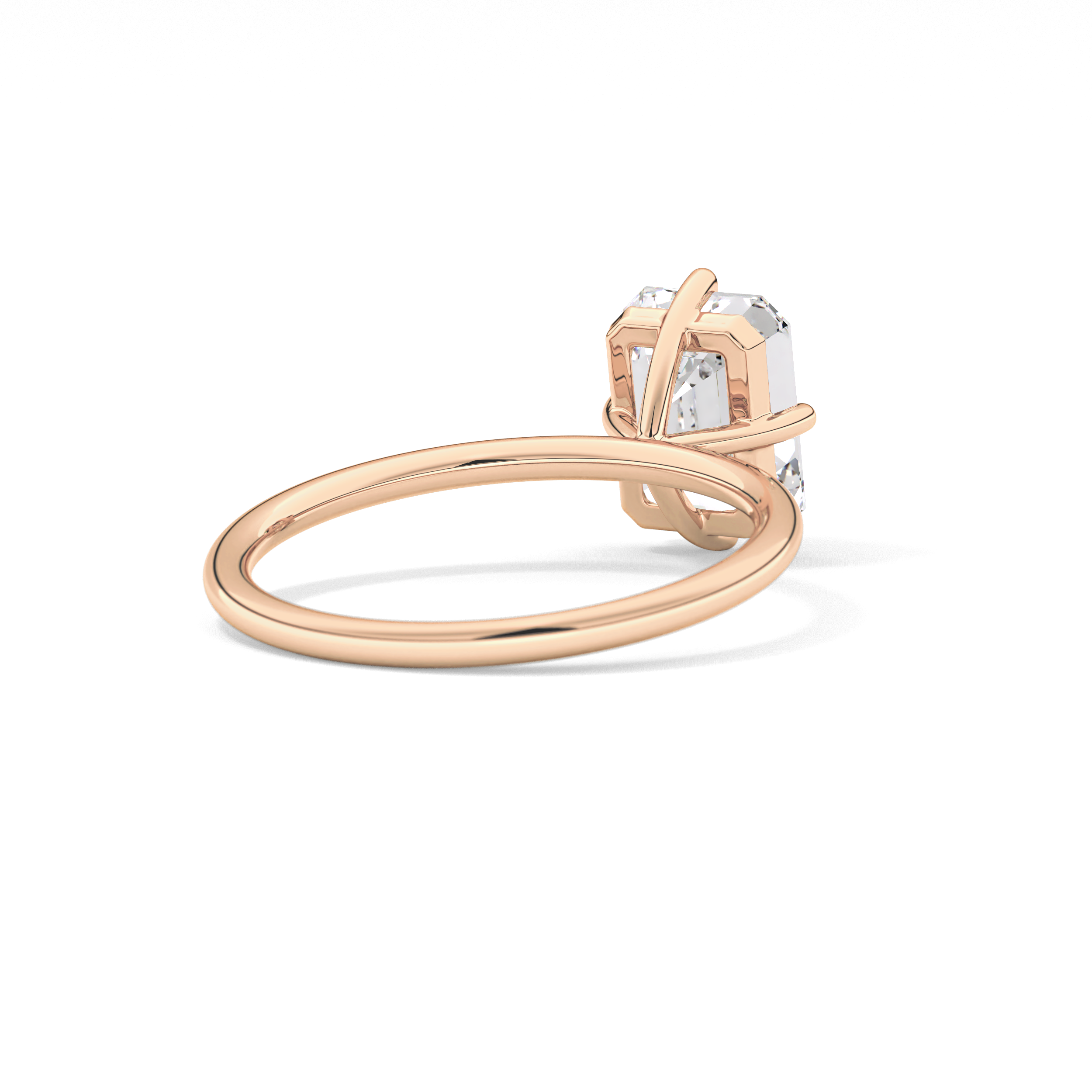 Emerald Solitaire Lab Grown Diamond Engagement Ring