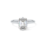Emerald Solitaire Lab Grown Diamond Engagement Ring