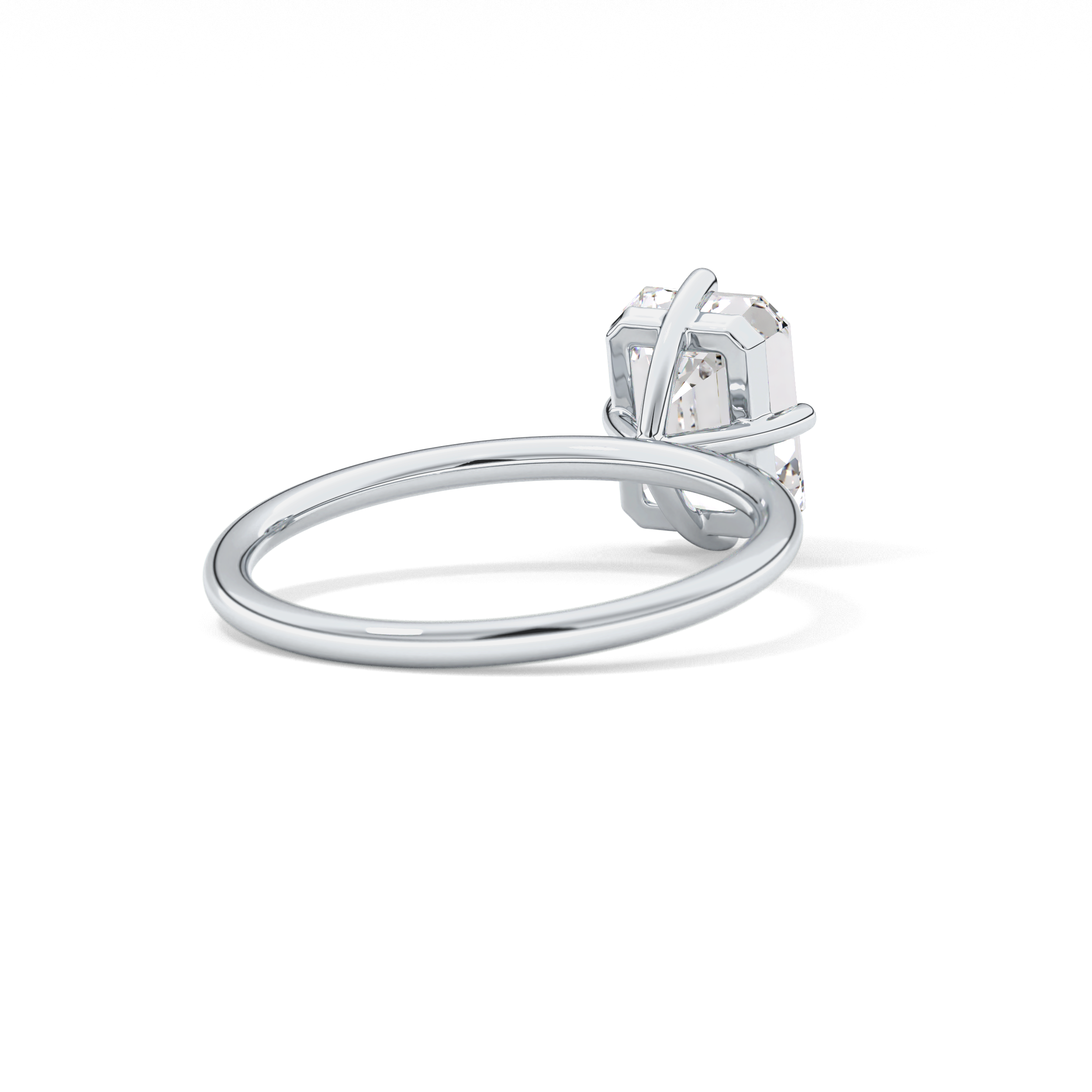 Emerald Solitaire Lab Grown Diamond Engagement Ring