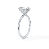 Emerald Solitaire Lab Grown Diamond Engagement Ring