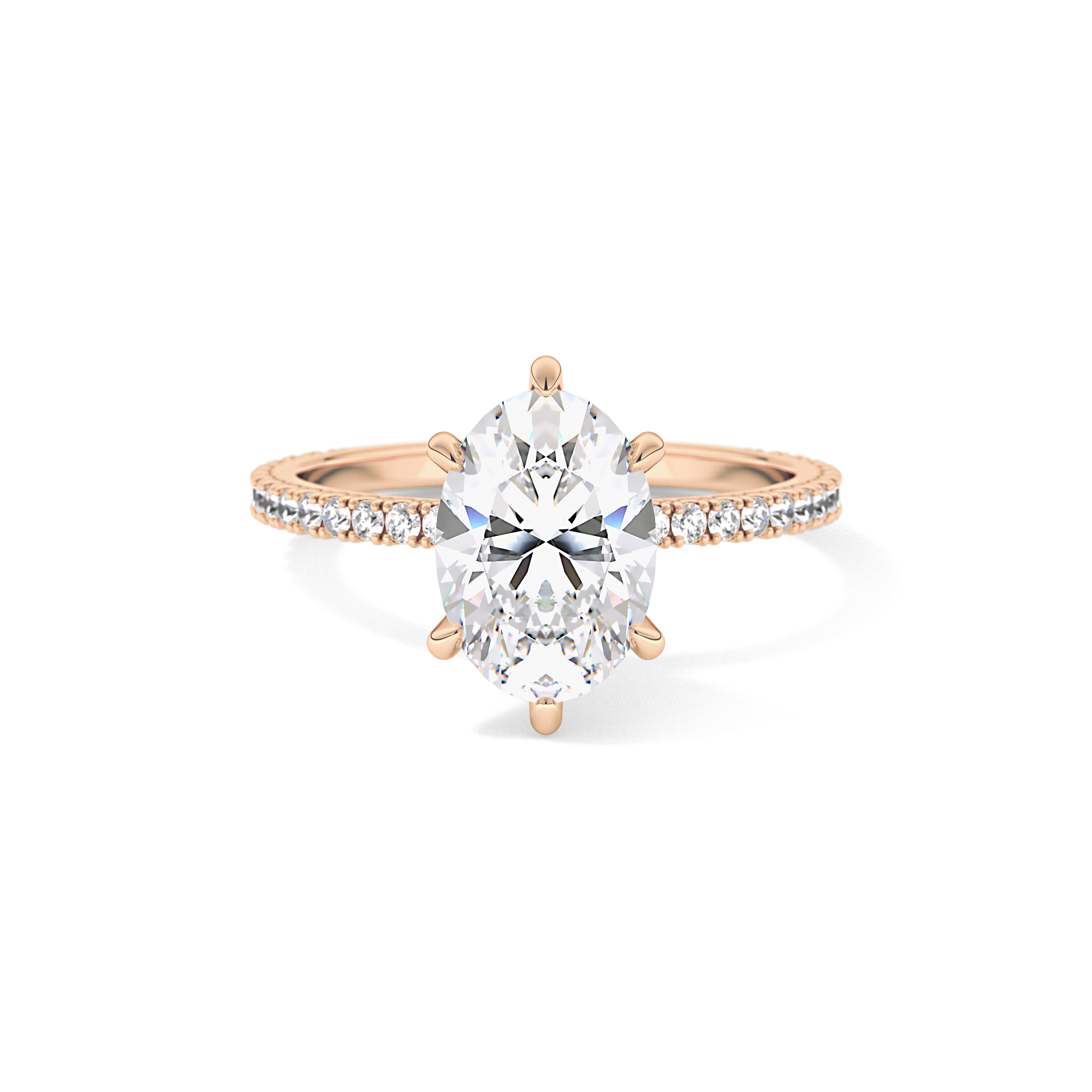 Oval Pave Lab Grown Diamond Engagement Ring