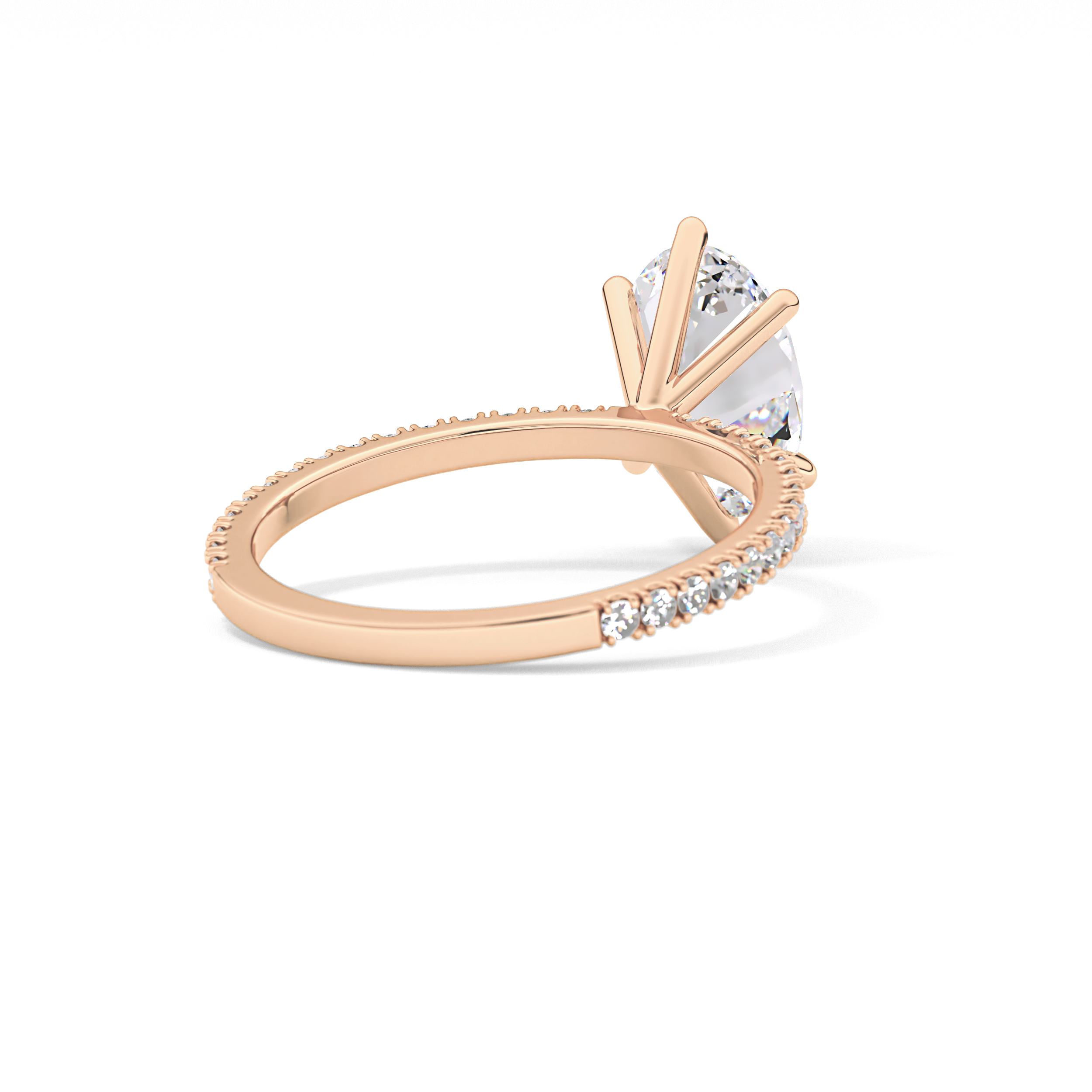 Oval Pave Lab Grown Diamond Engagement Ring