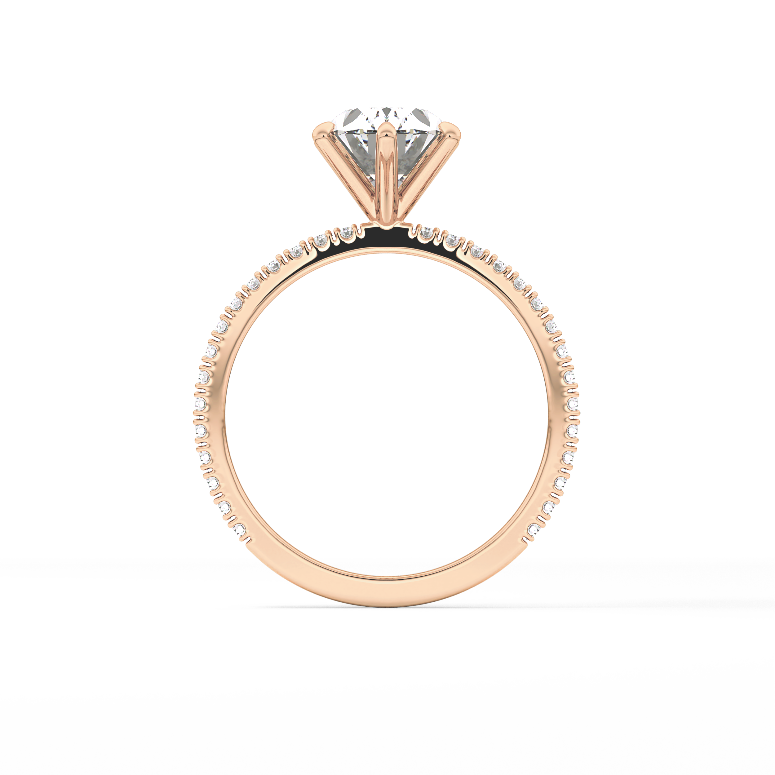 Oval Pave Lab Grown Diamond Engagement Ring