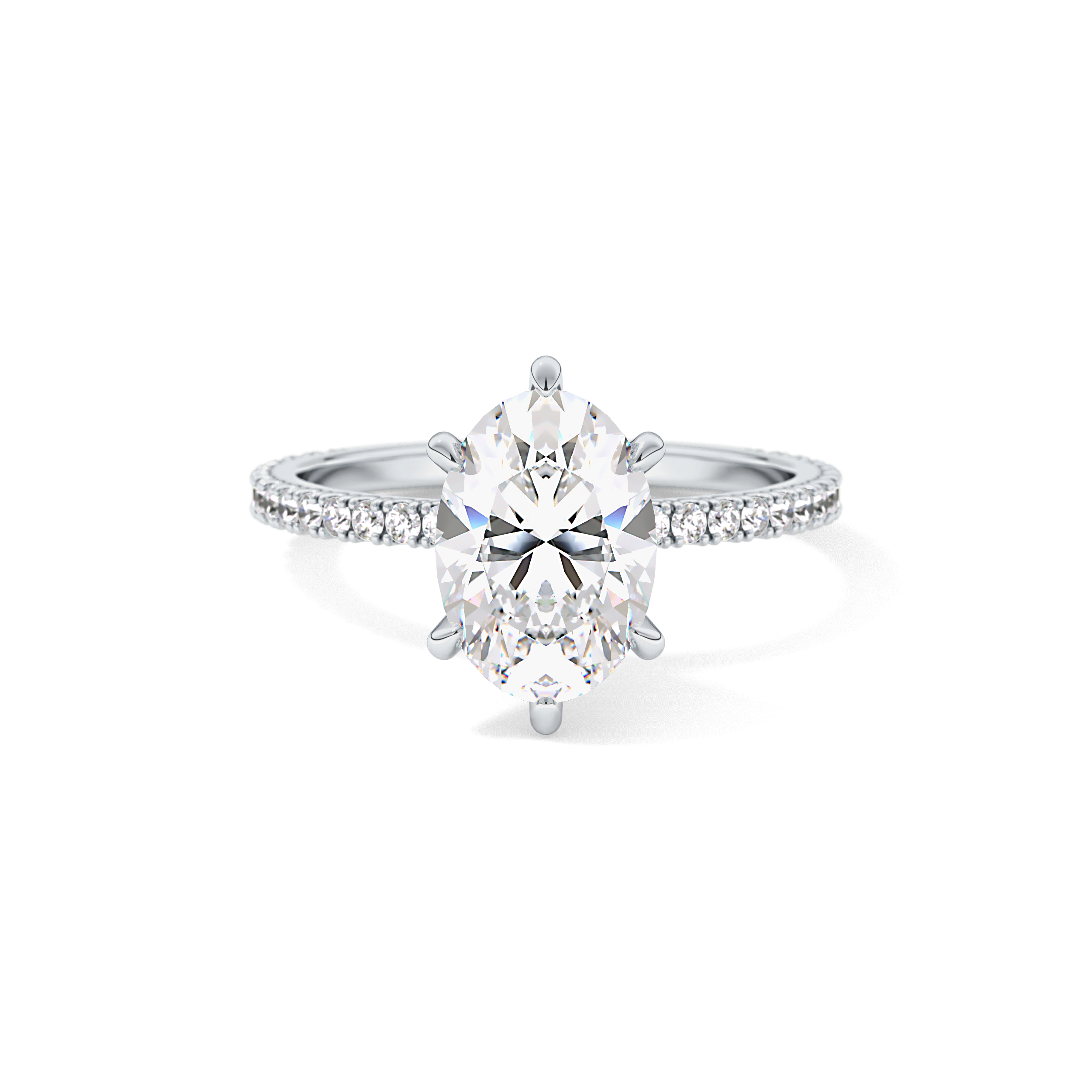 Oval Pave Lab Grown Diamond Engagement Ring