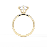 Round Pave Lab Grown Diamond Engagement Ring