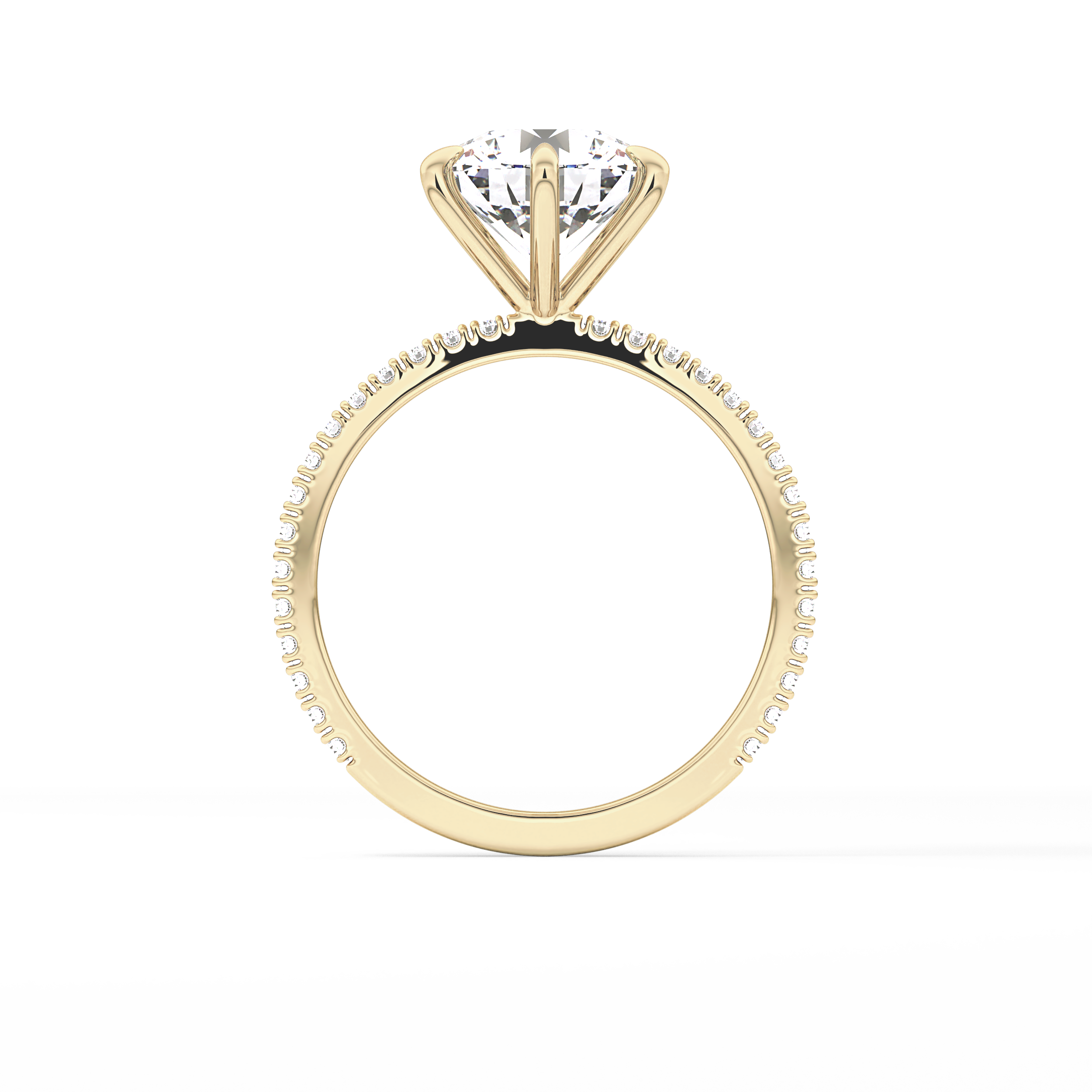 Round Pave Lab Grown Diamond Engagement Ring