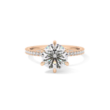 Round Pave Lab Grown Diamond Engagement Ring