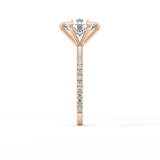 Round Pave Lab Grown Diamond Engagement Ring