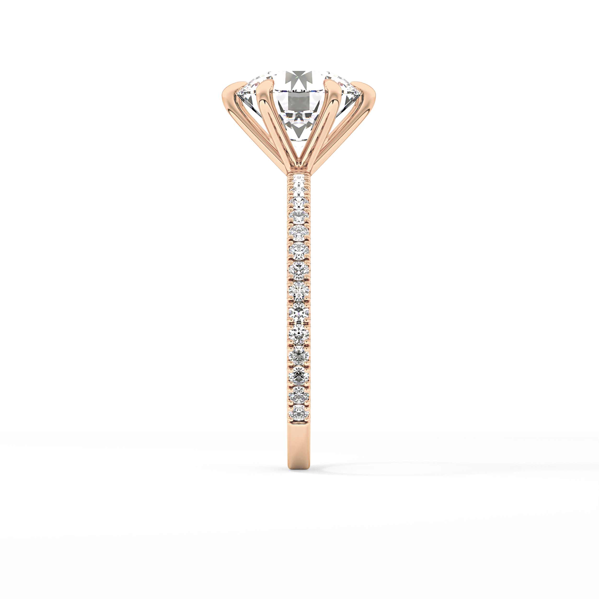 Round Pave Lab Grown Diamond Engagement Ring