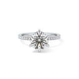 Round Pave Lab Grown Diamond Engagement Ring