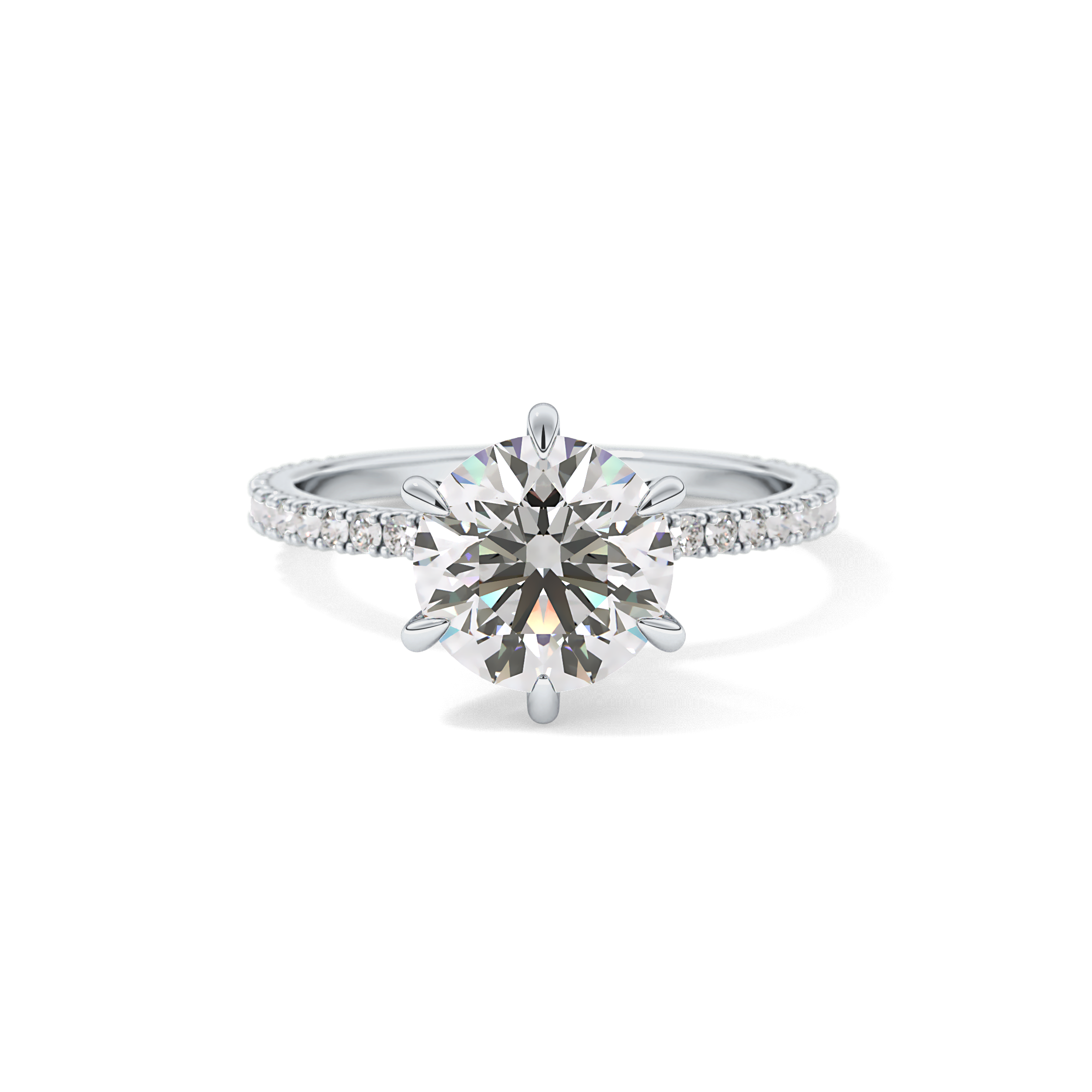 Round Pave Lab Grown Diamond Engagement Ring