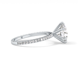 Round Pave Lab Grown Diamond Engagement Ring