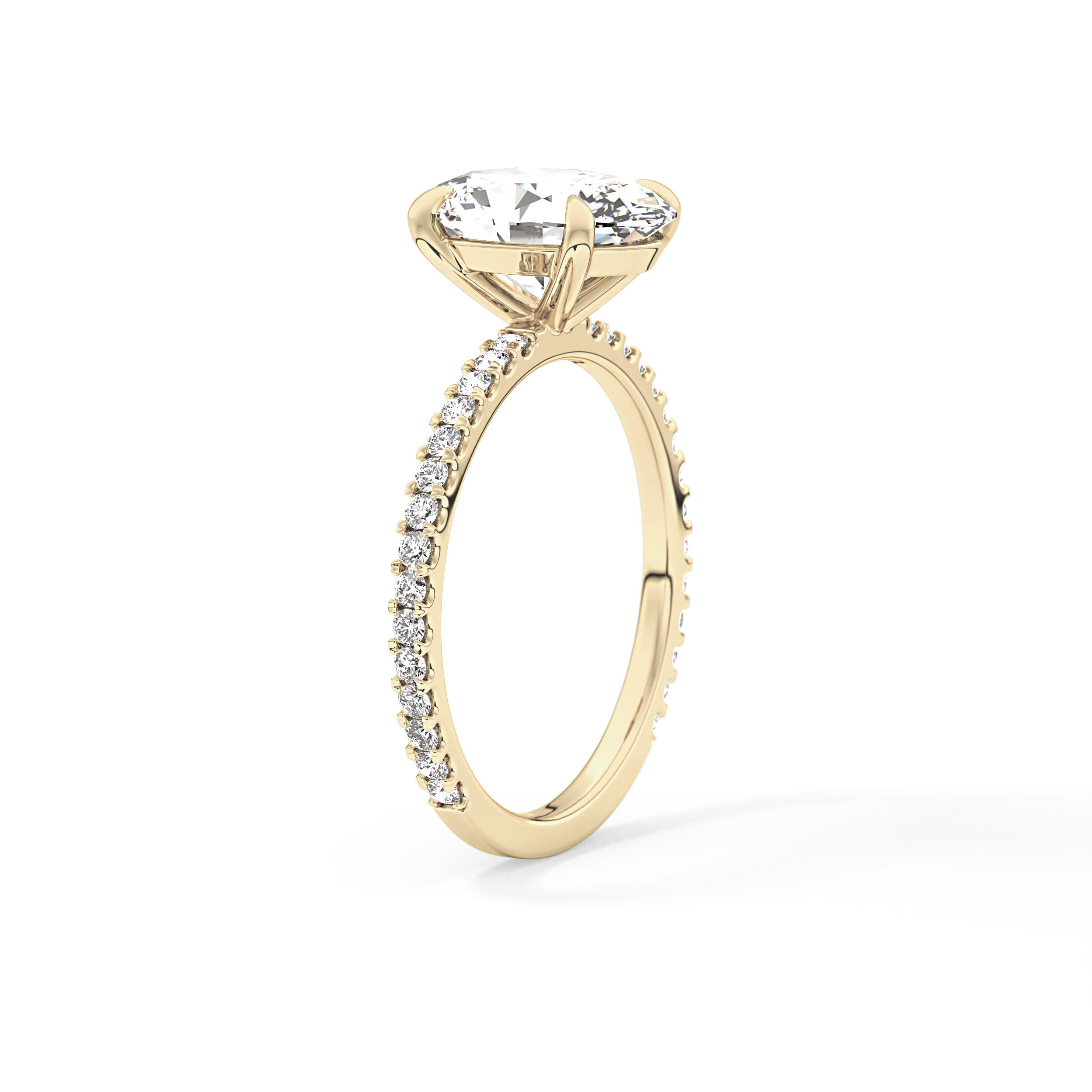 Oval Pave Lab Grown Diamond Engagement Ring