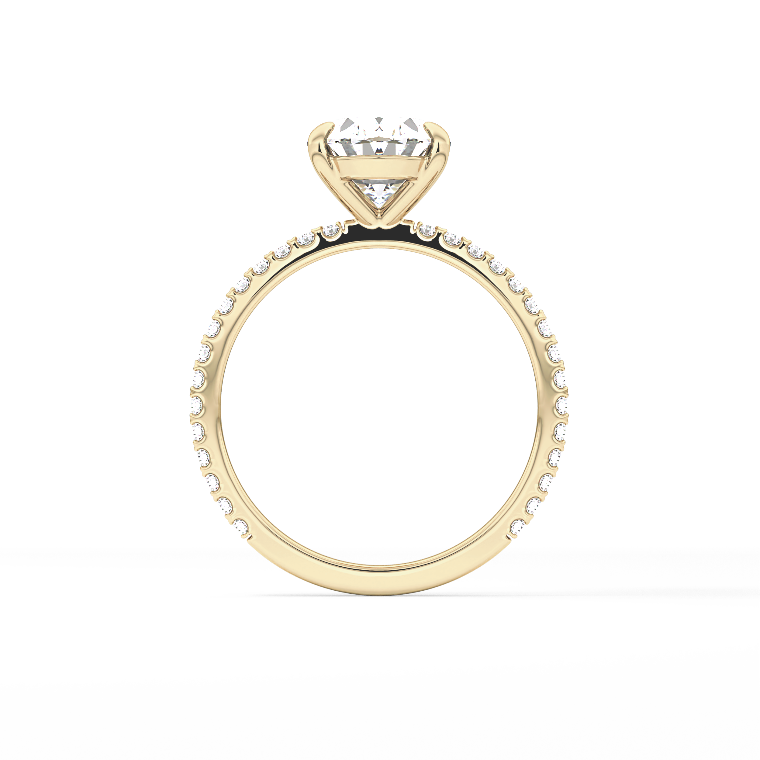 Oval Pave Lab Grown Diamond Engagement Ring