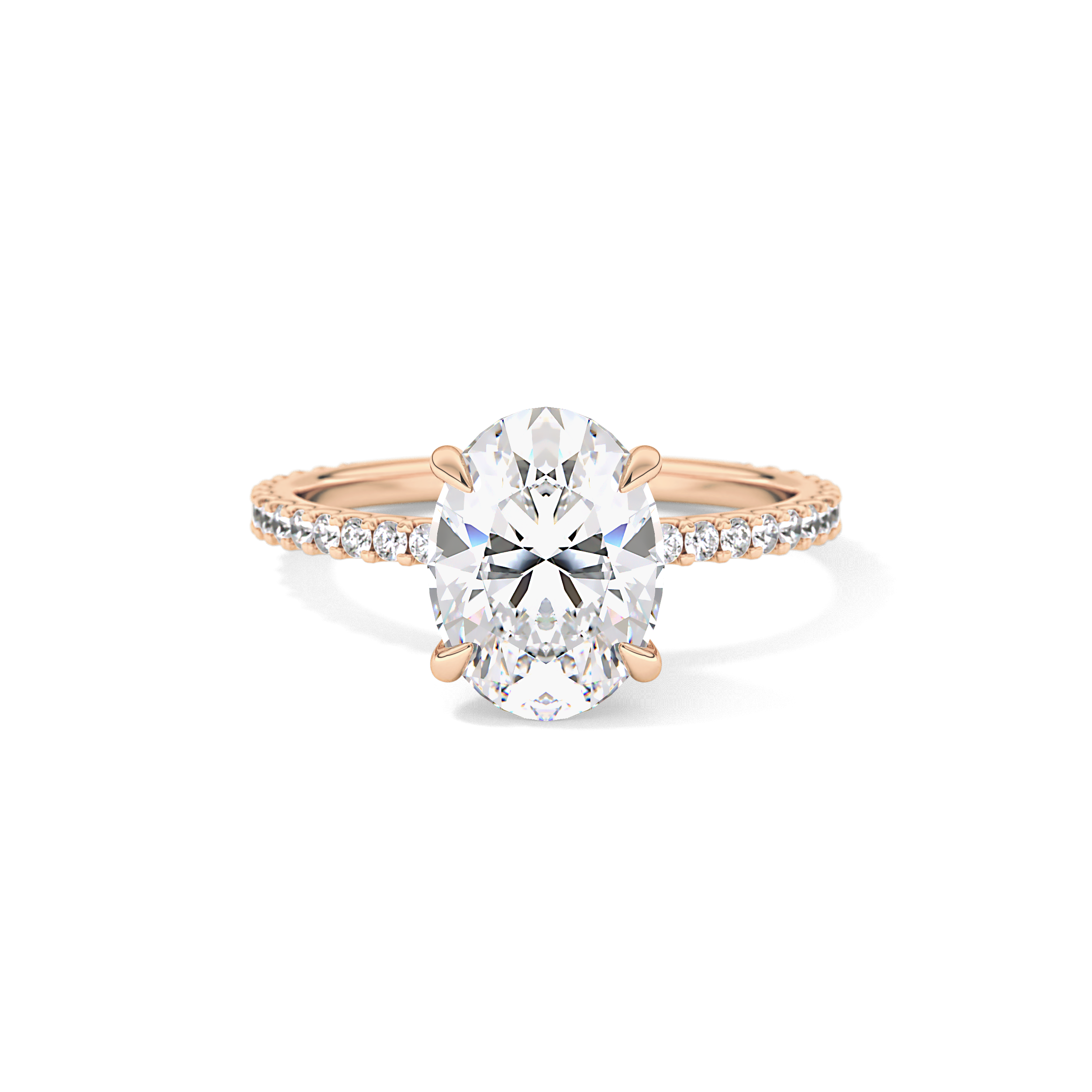 Oval Pave Lab Grown Diamond Engagement Ring