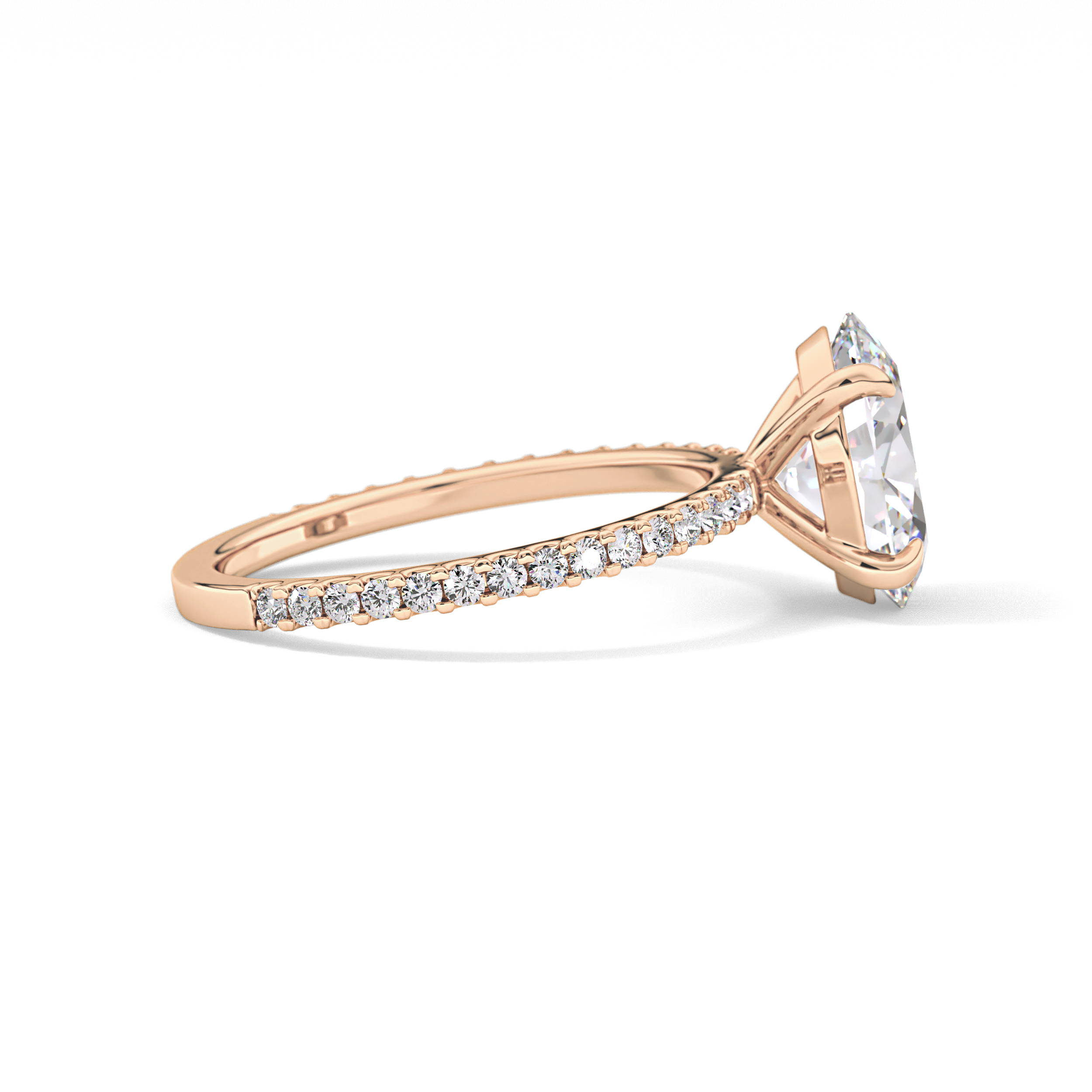 Oval Pave Lab Grown Diamond Engagement Ring