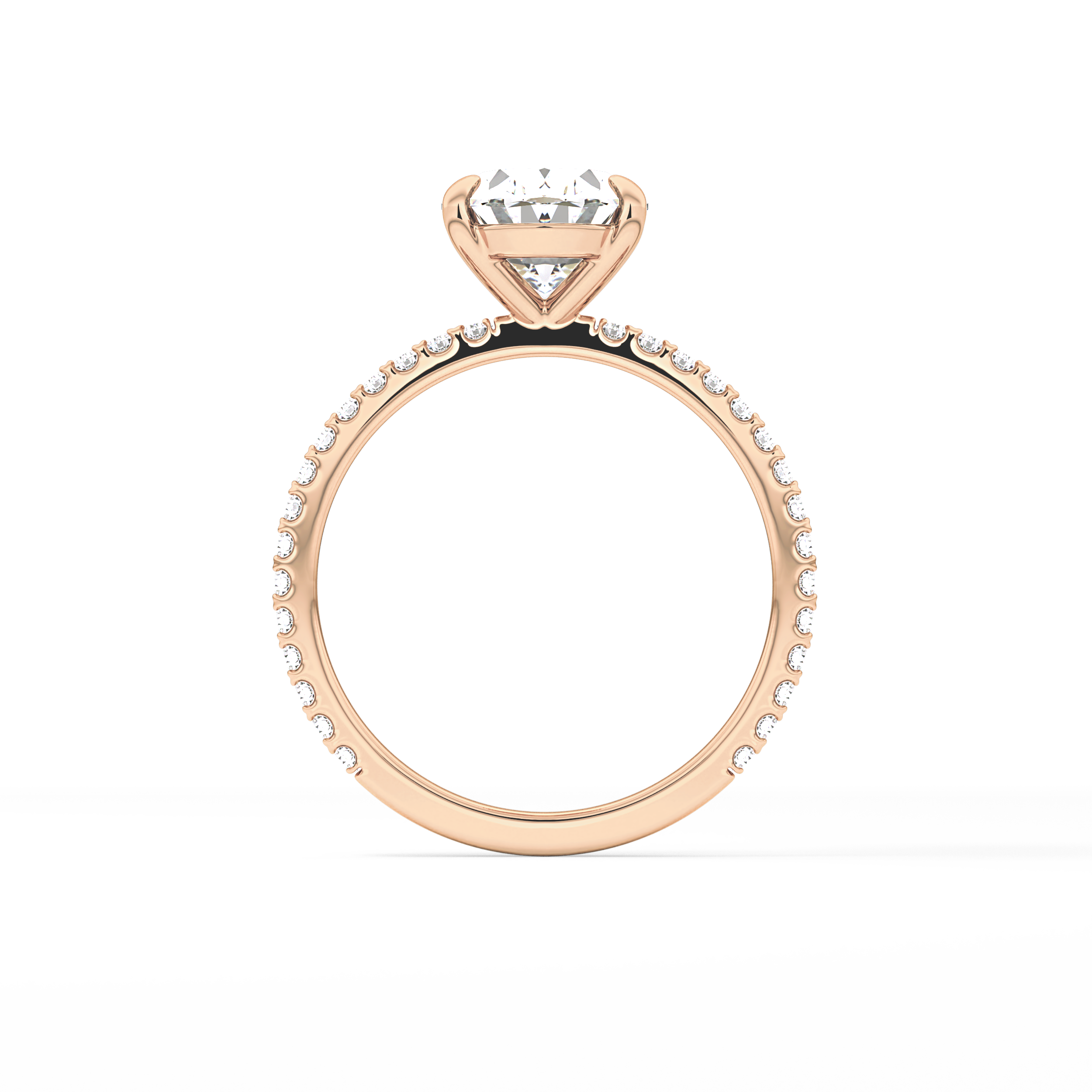 Oval Pave Lab Grown Diamond Engagement Ring