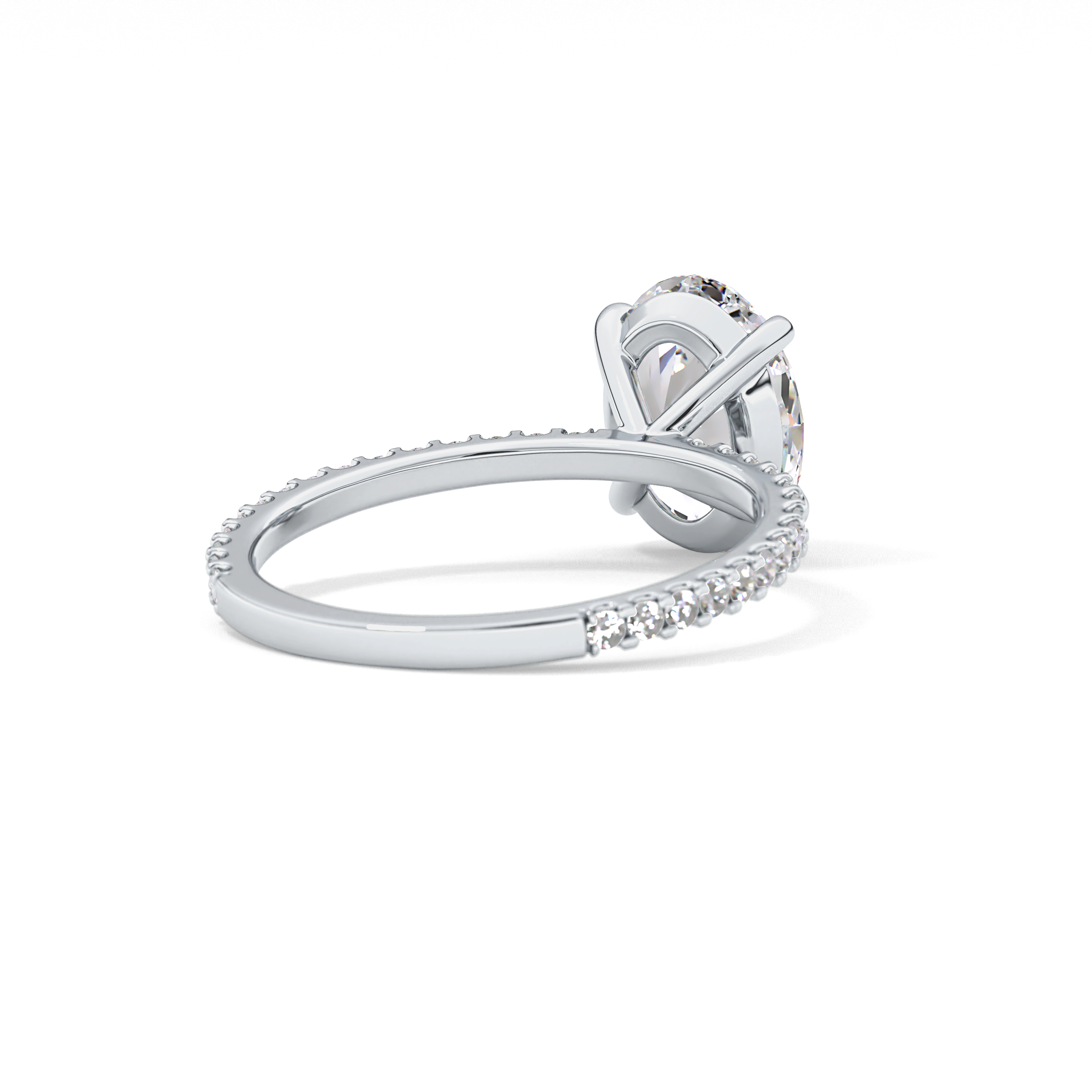 Oval Pave Lab Grown Diamond Engagement Ring