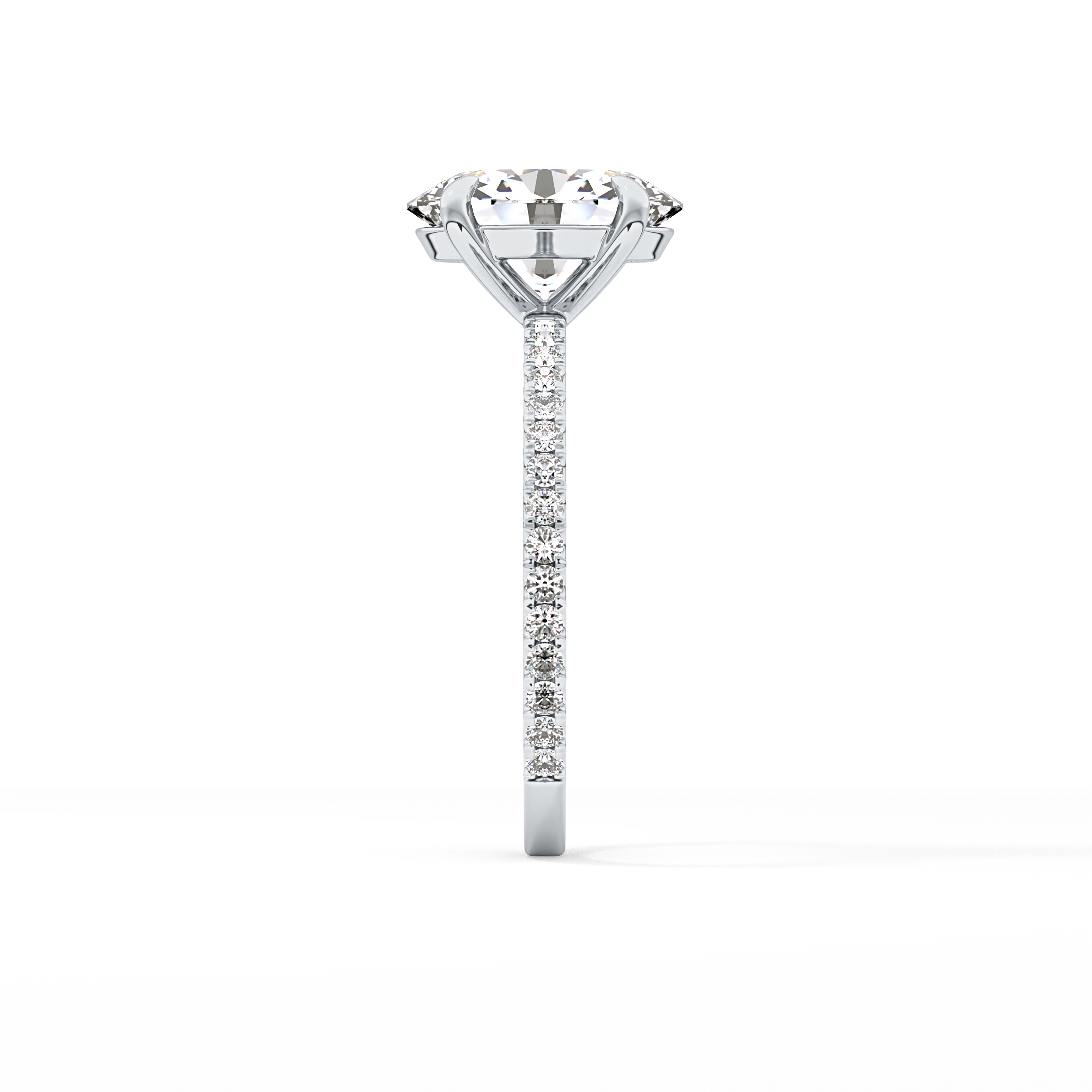 Oval Pave Lab Grown Diamond Engagement Ring