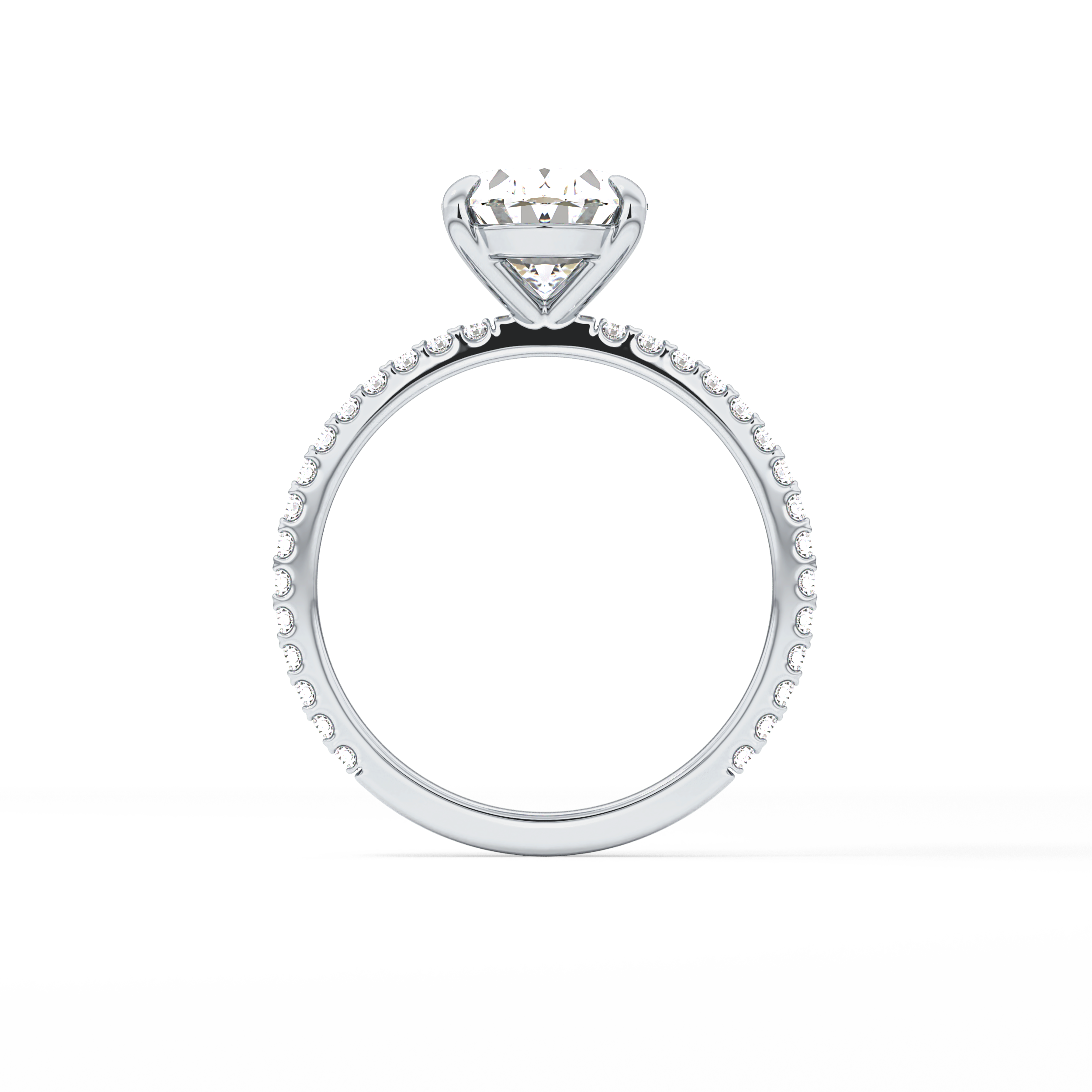 Oval Pave Lab Grown Diamond Engagement Ring