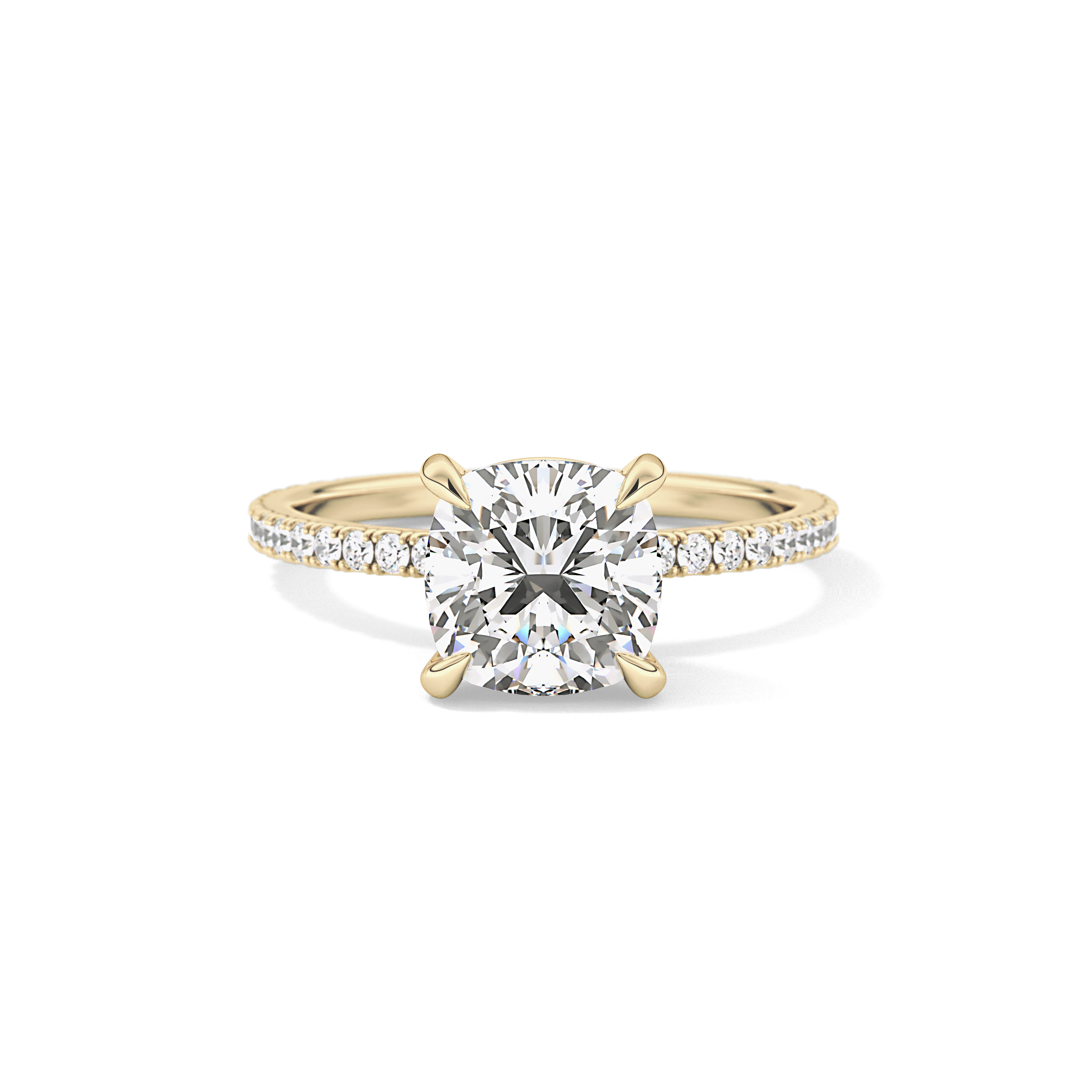 Cushion Pave Lab Grown Diamond Engagement Ring